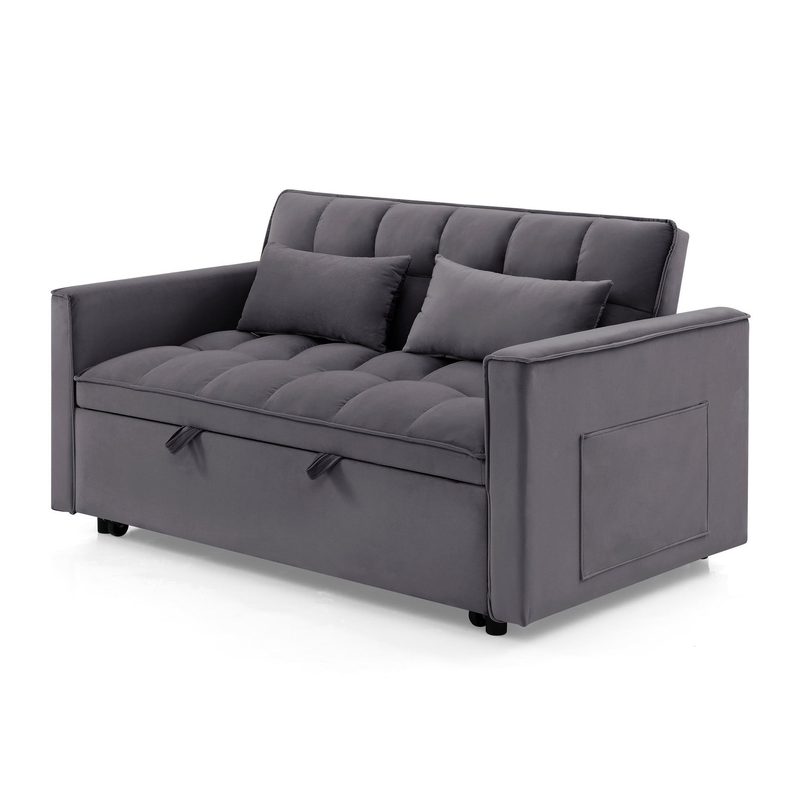 Fashionable Modern and Multi-functional Foldable Velvet Sofa Bed - Blue