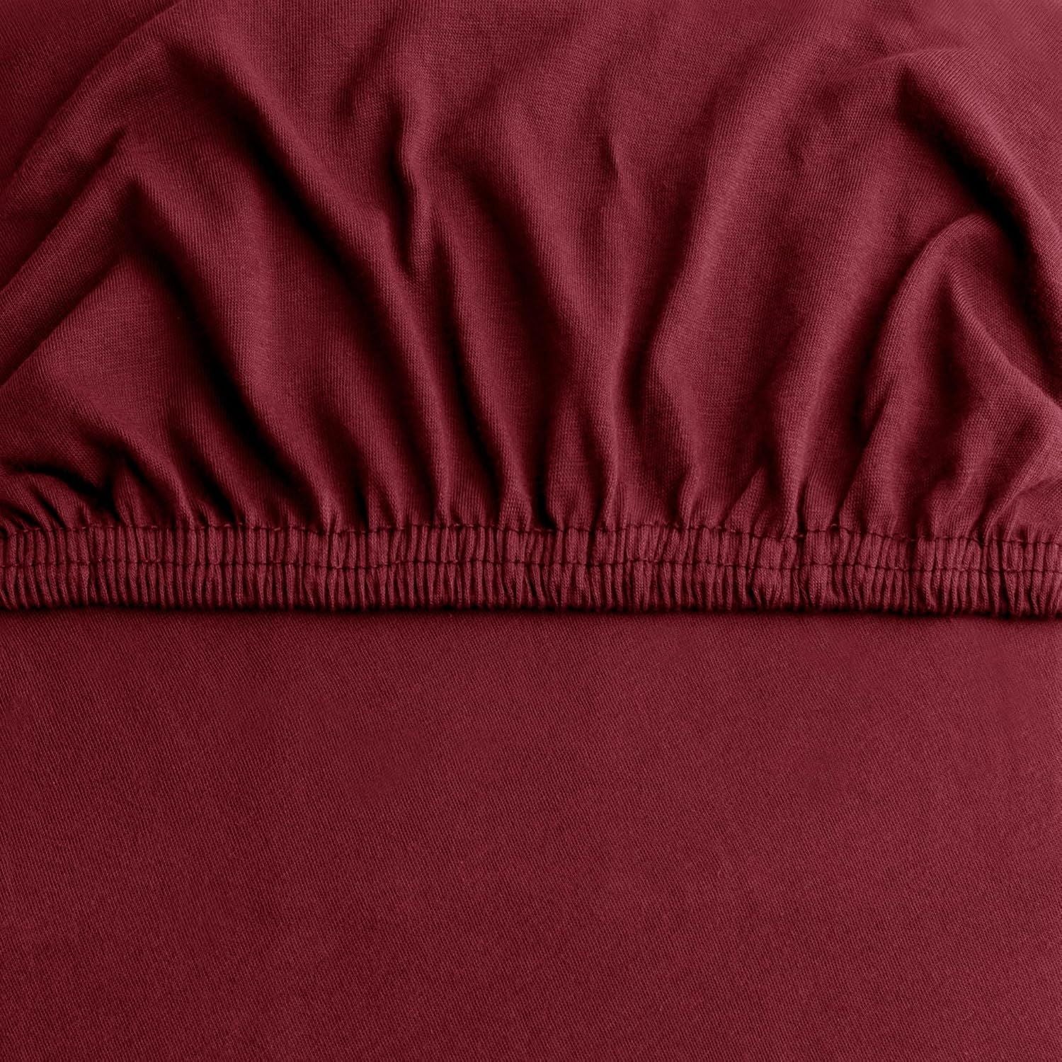 Hotel Quality Fitted sheets - 2 Piece Fitted sheets -Breathable Bedding - Wrinkle, Fade, Stain Resistant- 26inch/40cm Deep Pocket Fitted Bed Sheet-Wrinkle and Fade Resistant,(Red,King)