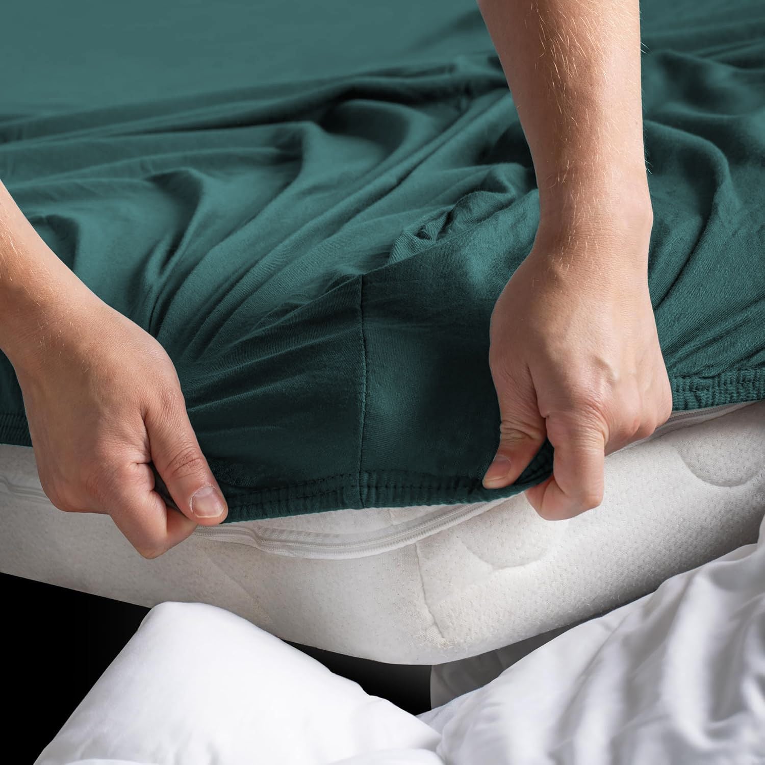 Hotel Quality Fitted sheets - 2 Piece Fitted sheets -Breathable Bedding - Wrinkle, Fade, Stain Resistant- 26inch/40cm Deep Pocket Fitted Bed Sheet-Wrinkle and Fade Resistant,(Biscay blue,King Single)