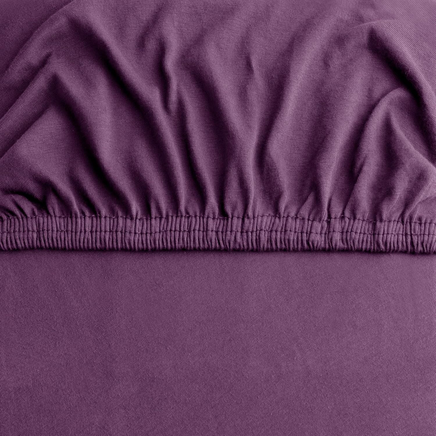 Hotel Quality Fitted sheets - 2 Piece Fitted sheets -Breathable Bedding - Wrinkle, Fade, Stain Resistant- 26inch/40cm Deep Pocket Fitted Bed Sheet-Wrinkle and Fade Resistant,(Purple,King Single)