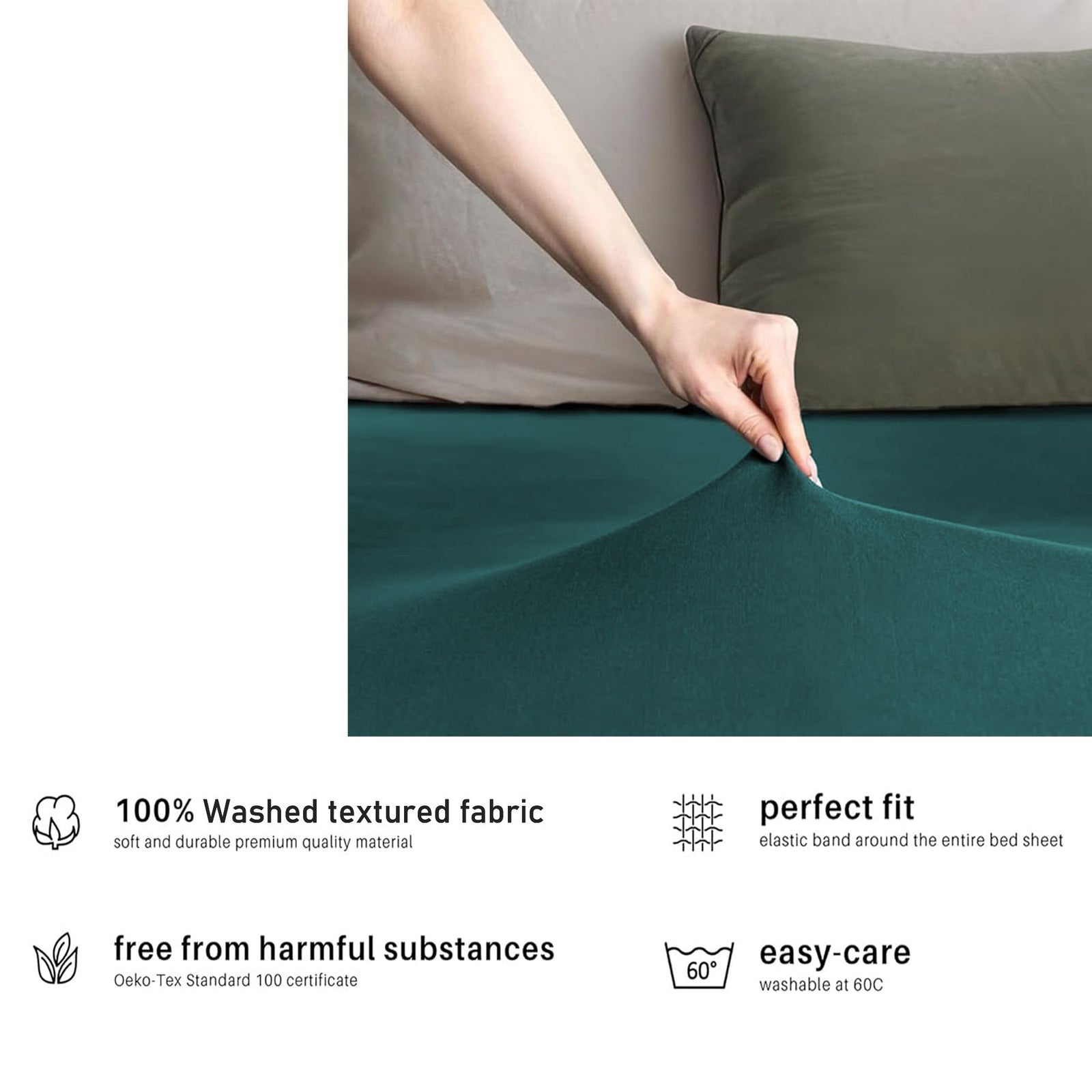Hotel Quality Fitted sheets - 2 Piece Fitted sheets -Breathable Bedding - Wrinkle, Fade, Stain Resistant- 26inch/40cm Deep Pocket Fitted Bed Sheet-Wrinkle and Fade Resistant,(Biscay blue,Queen)