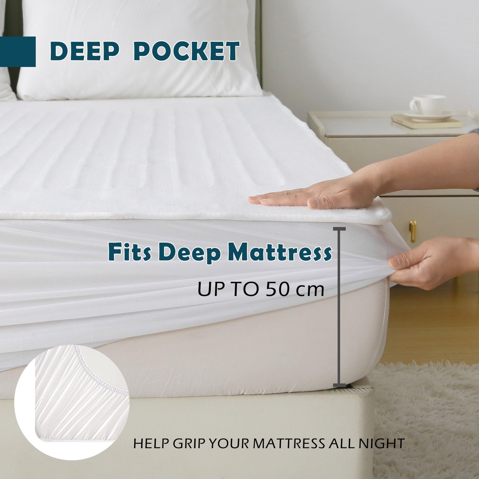 Electric Heated Mattress Pad Blanket with Dual Control & 9-Hour Auto Off & 9 Heat Settings, Preheat Functions, Overheat Protection, Machine Washable Fully Fitted Electric Sheet((Double)