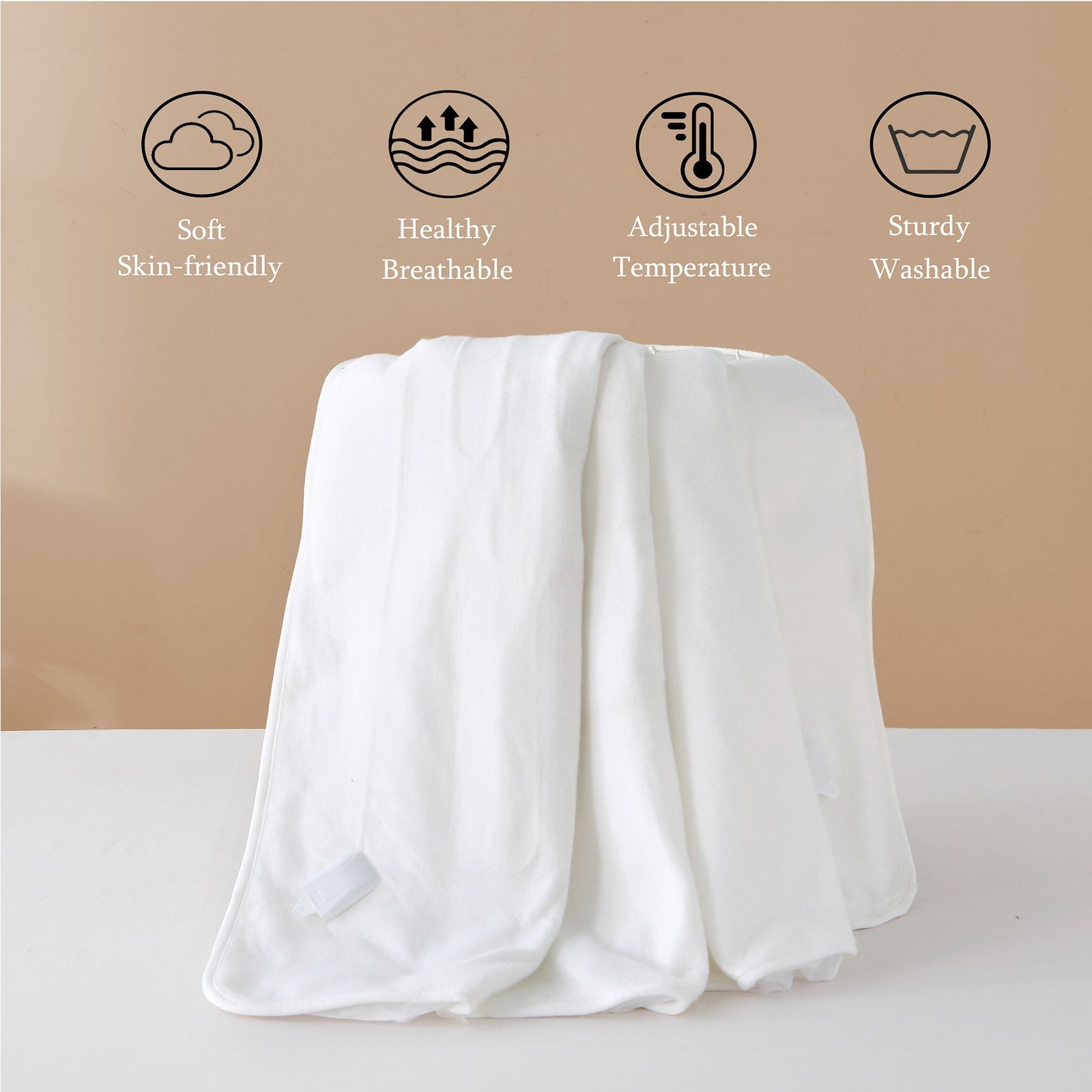 Electric Heated Mattress Pad Blanket with Dual Control & 9-Hour Auto Off & 9 Heat Settings, Preheat Functions, Overheat Protection, Machine Washable Fully Fitted Electric Sheet((Double)
