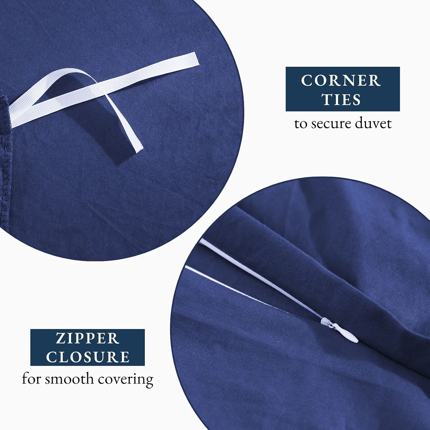 Hotel Soft Microfiber Duvet Cover Set-2000TC Quilt Cover Set & Pillowcases -1 Donna Cover Zipper Closure & 1 x Pillowcases-Breathable Bedding - Wrinkle, Fade, Stain Resistant(Royal blue,Double)