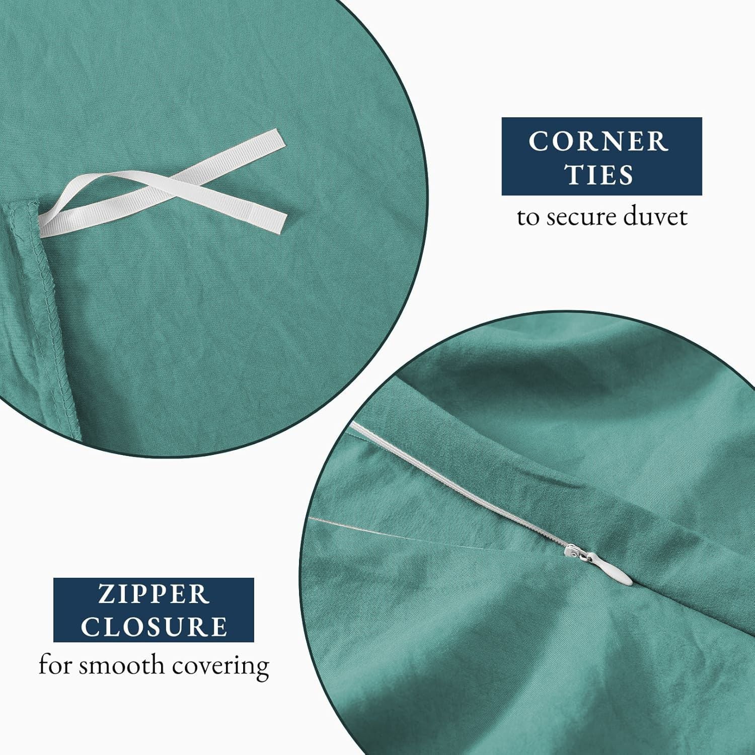 Hotel Soft Microfiber Duvet Cover Set-2000TC Quilt Cover Set & Pillowcases -1 Donna Cover Zipper Closure & 1 x Pillowcases-Breathable Bedding - Wrinkle, Fade, Stain Resistant(Biscay blue,King Single)