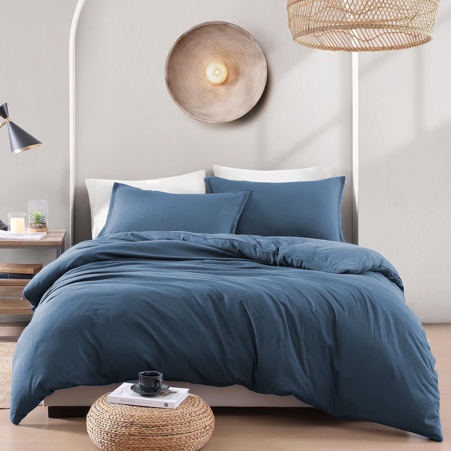 Hotel Soft Microfiber Duvet Cover Set-2000TC Quilt Cover Set & Pillowcases -1 Donna Cover Zipper Closure & 1 x Pillowcases-Breathable Bedding - Wrinkle, Fade, Stain Resistant(Ocean,Single)