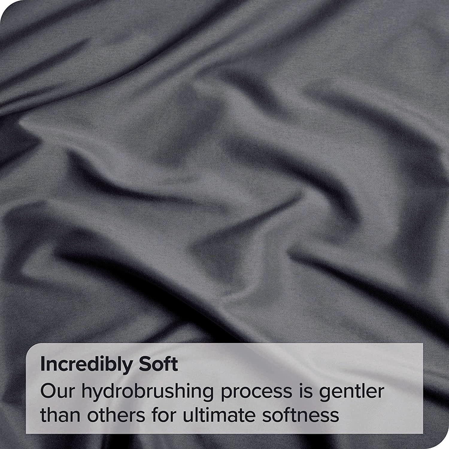 Hotel Quality Fitted Sheet - 1 Piece Fitted Sheet -Breathable Bedding - Wrinkle, Fade, Stain Resistant- 16inch/40cm Deep Pocket Fitted Bed Sheet-Wrinkle and Fade Resistant,(Dark gray,Queen)