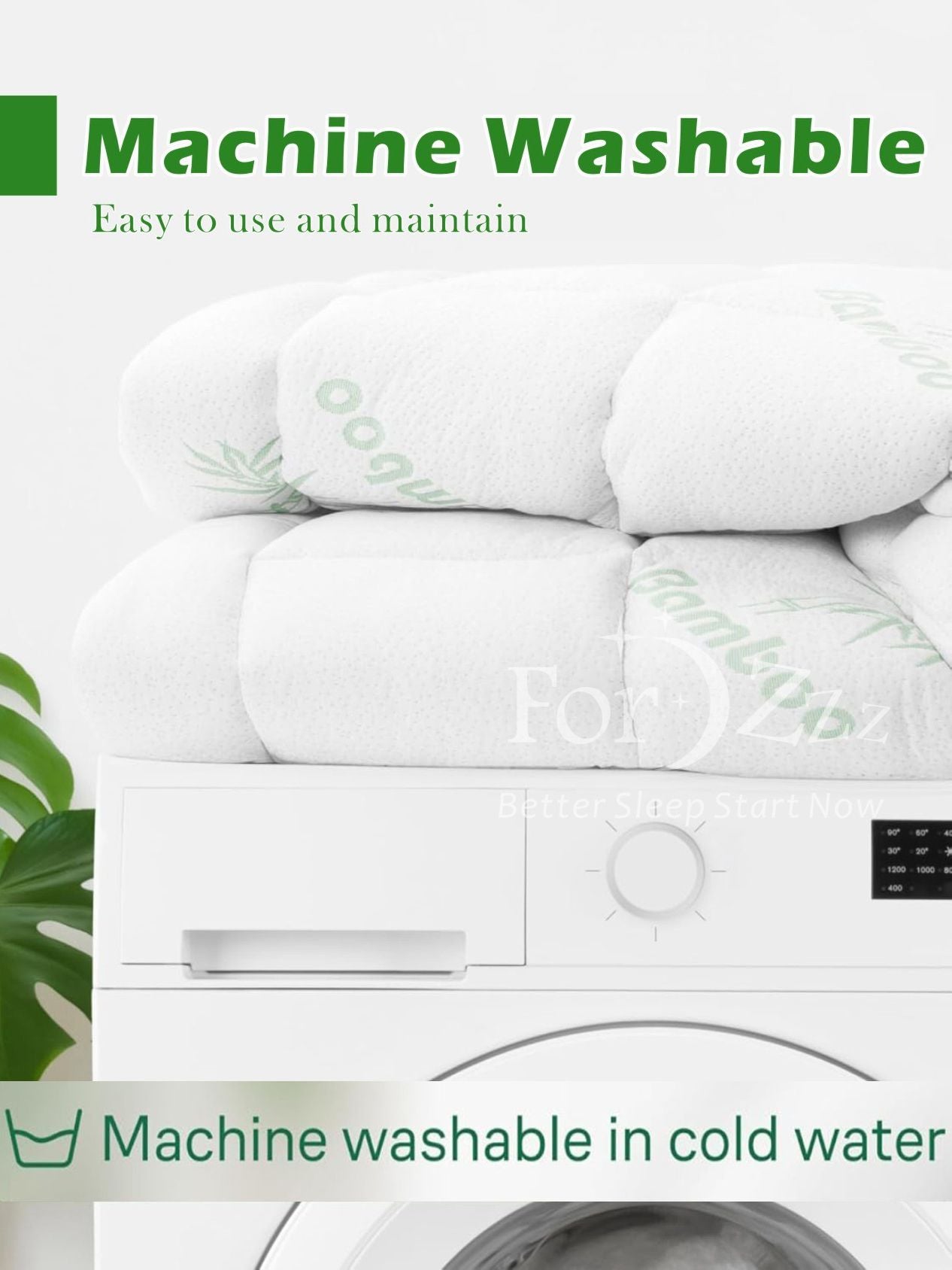 800GSM Mattress Topper Viscose Derived from Bamboo, Thick Pillowtop Fitted Mattress Cover with 45cm Deep Skirt - Machine Washable Hypoallergenic(King,Green)