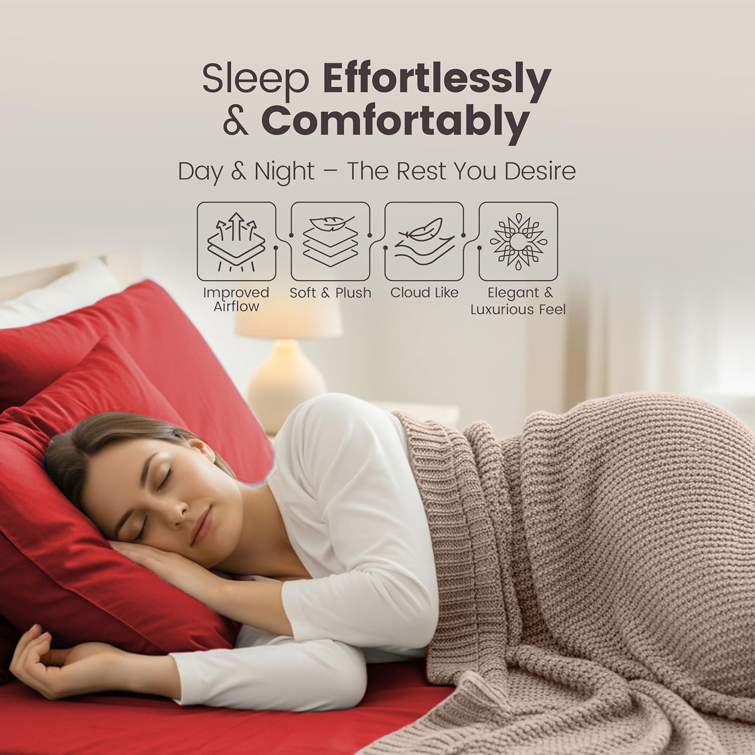 Hotel Quality Fitted Sheet - 1 Piece Fitted Sheet -Breathable Bedding - Wrinkle, Fade, Stain Resistant- 16inch/40cm Deep Pocket Fitted Bed Sheet-Wrinkle and Fade Resistant,(Red,King)