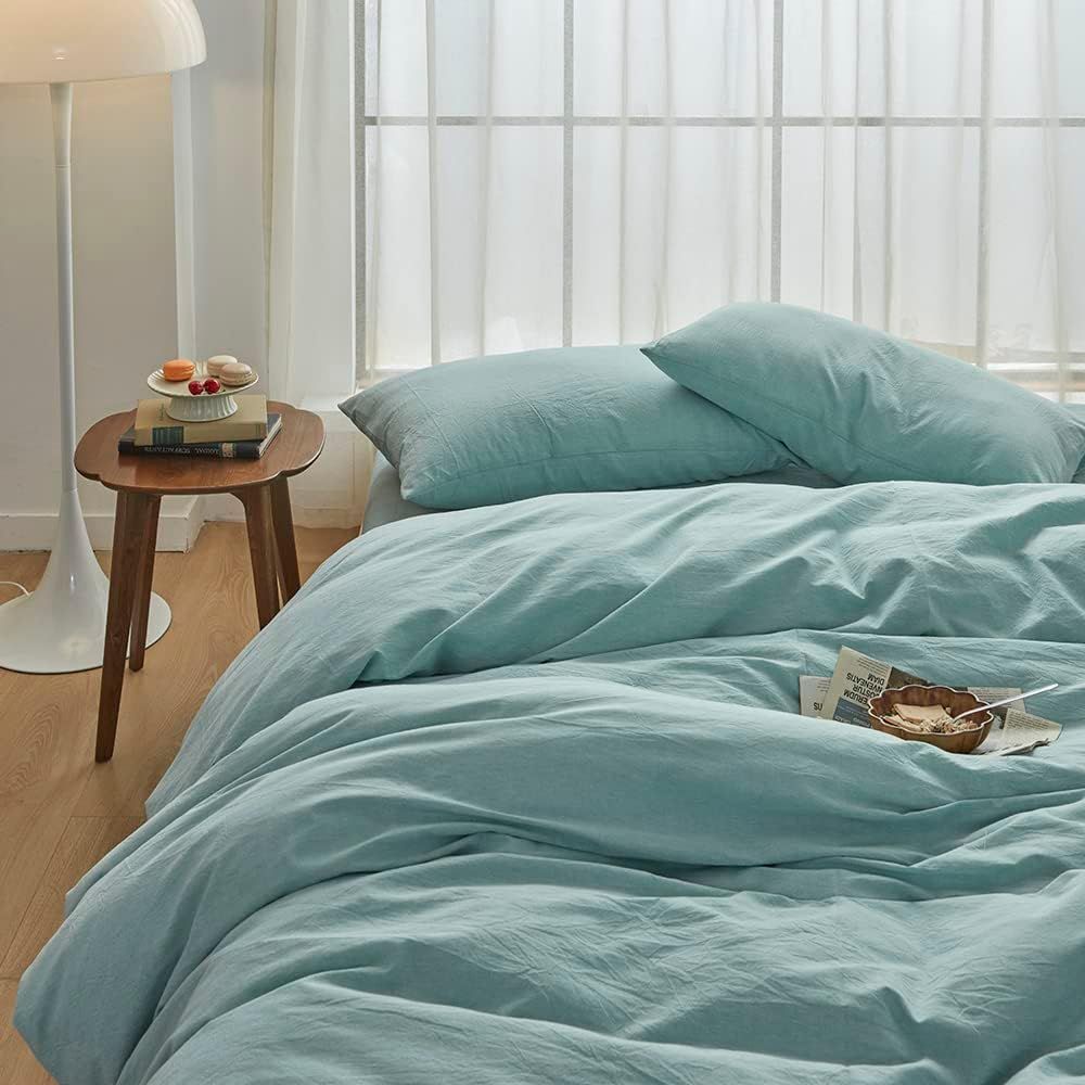 Hotel Soft Microfiber Duvet Cover Set-2000TC Quilt Cover Set & Pillowcases -1 Donna Cover Zipper Closure & 1 x Pillowcases-Breathable Bedding - Wrinkle, Fade, Stain Resistant(Ice Blue,Single)