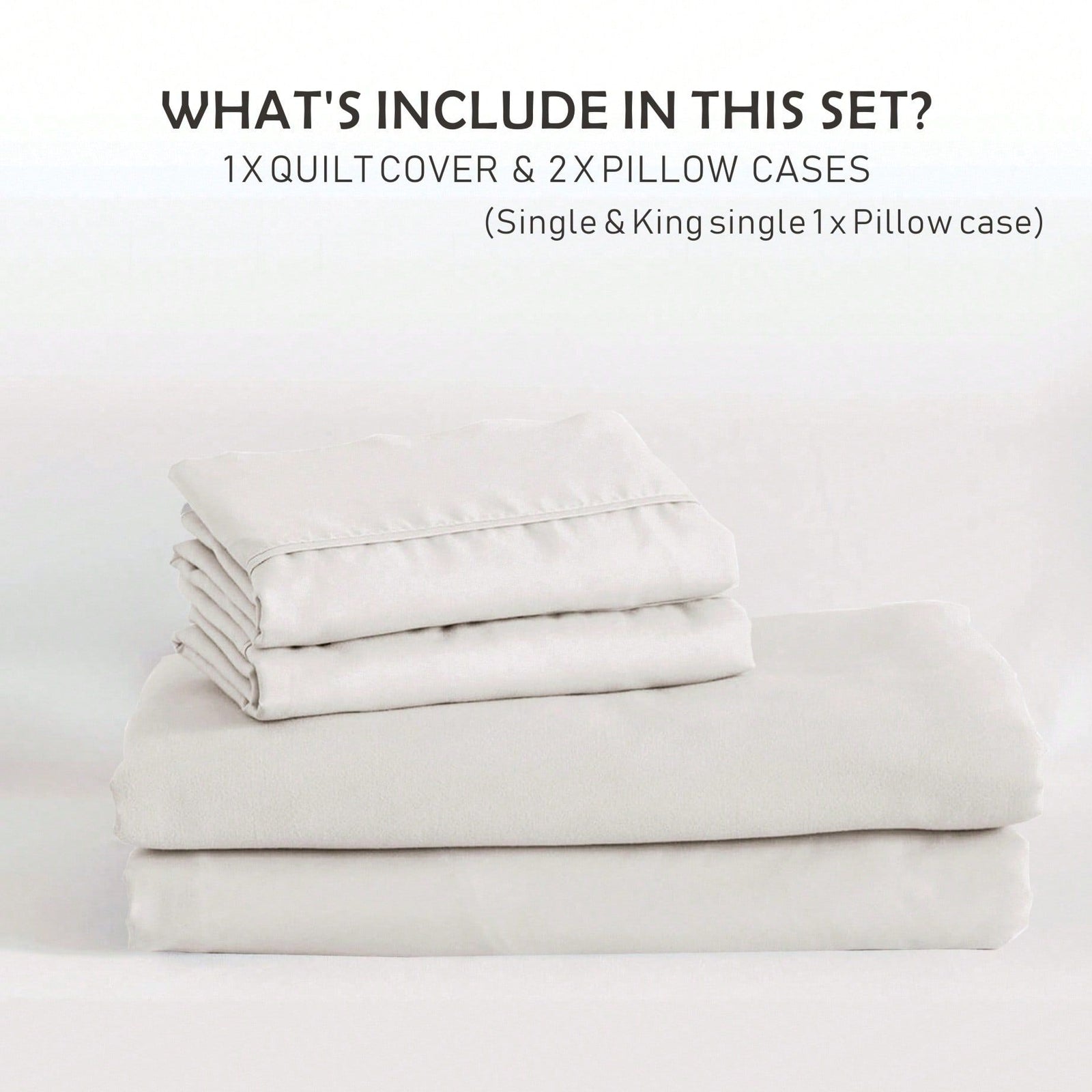 Hotel Soft Microfiber Duvet Cover Set-2000TC Quilt Cover Set & Pillowcases -1 Donna Cover Zipper Closure & 1 x Pillowcases-Breathable Bedding - Wrinkle, Fade, Stain Resistant(Raw white,Super King)