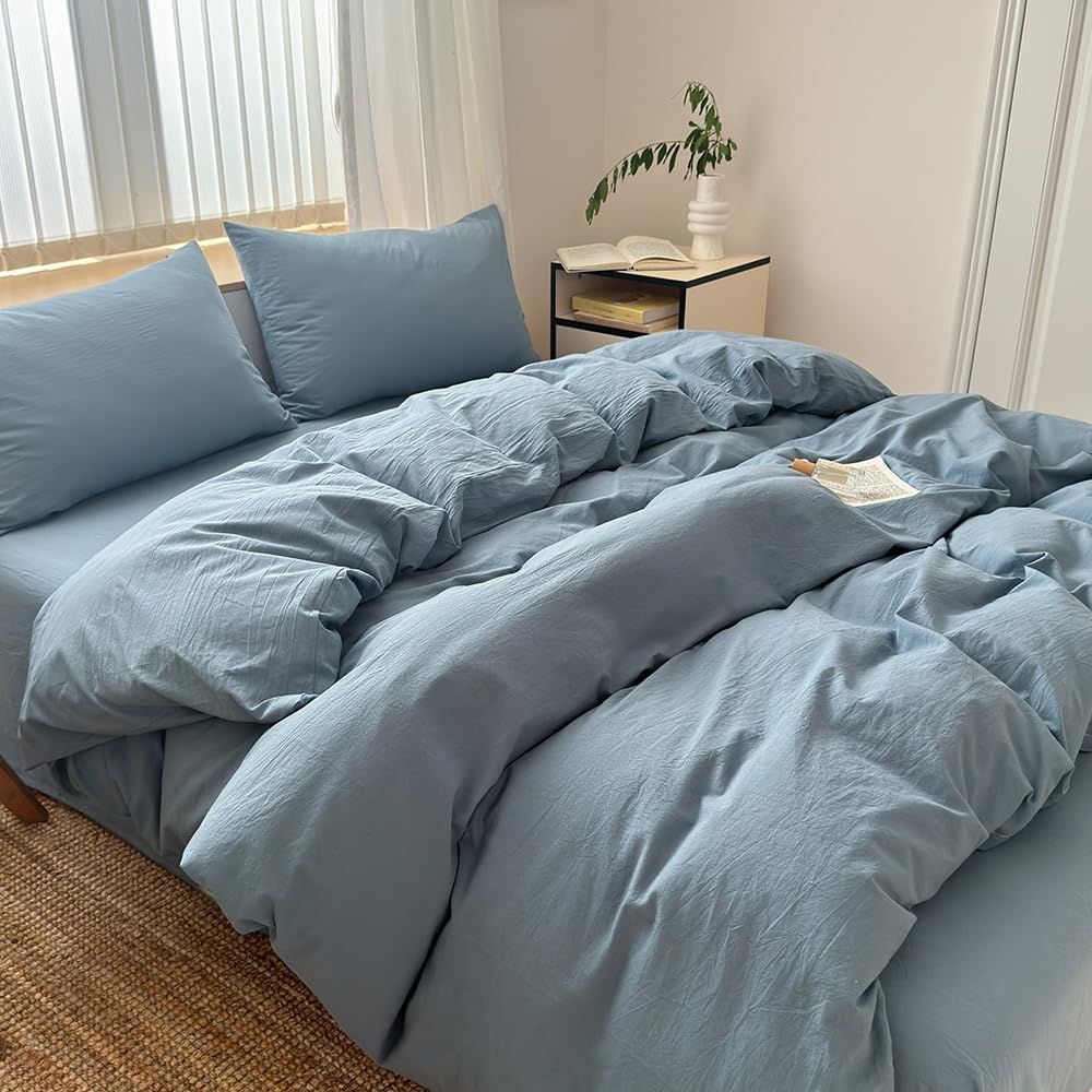 Hotel Soft Microfiber Duvet Cover Set-2000TC Quilt Cover Set & Pillowcases -1 Donna Cover Zipper Closure & 1 x Pillowcases-Breathable Bedding - Wrinkle, Fade, Stain Resistant(Ocean,Super King)
