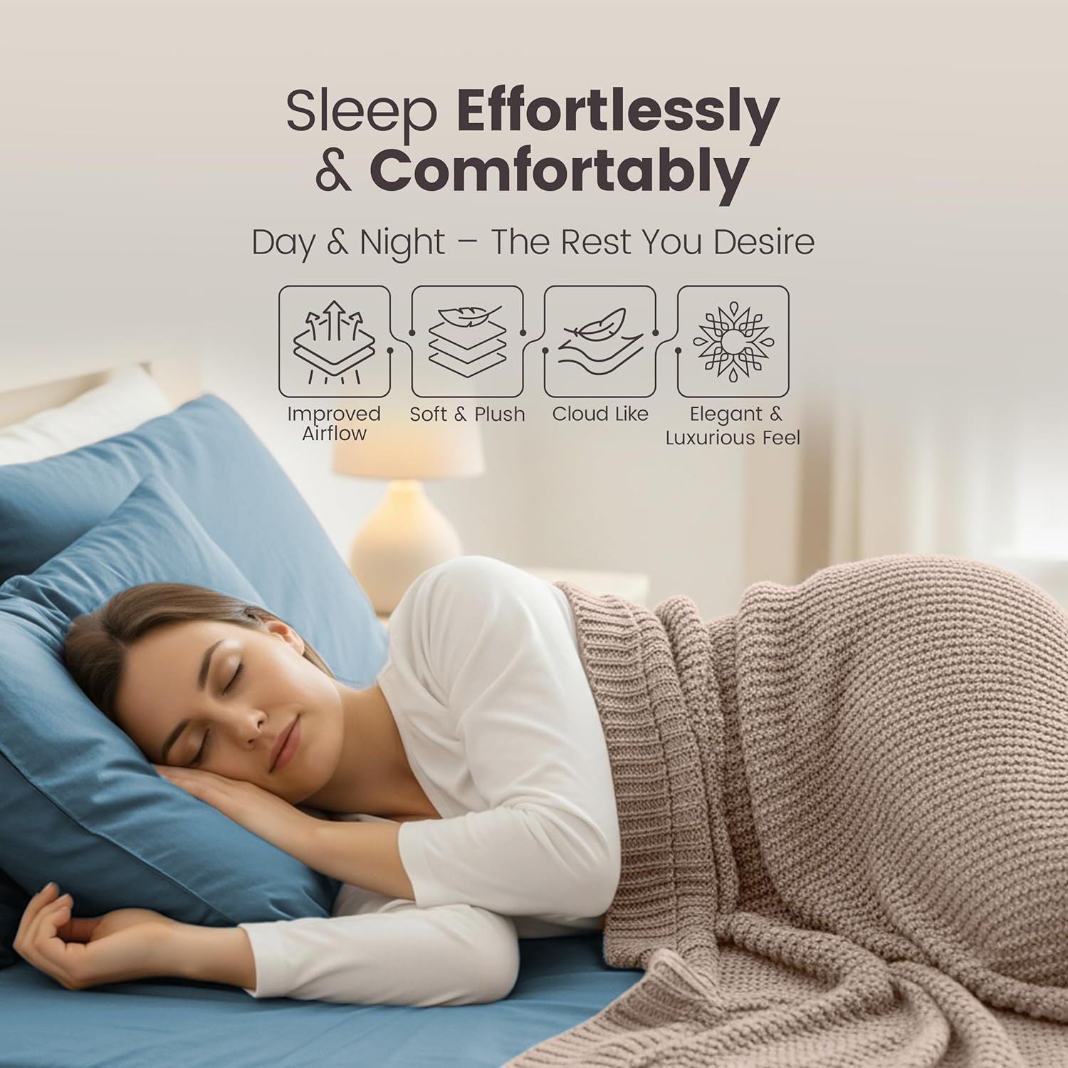 Hotel Quality Fitted Sheet - 1 Piece Fitted Sheet -Breathable Bedding - Wrinkle, Fade, Stain Resistant- 16inch/40cm Deep Pocket Fitted Bed Sheet-Wrinkle and Fade Resistant,(Ocean,Super King)