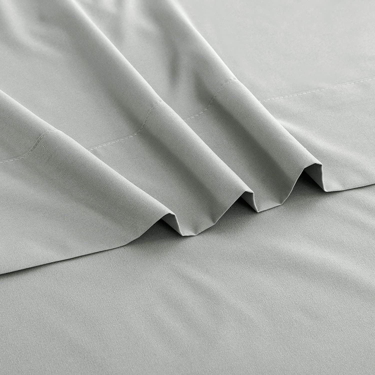 Elegant Comfort Premium Hotel Quality 1-Piece King Single Flat Sheet, Luxury and Softest 2000 Thread Count Bedding Flat Sheet(King Single,Silver-gray)