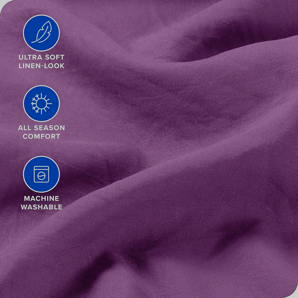 Hotel Quality Fitted Sheet - 1 Piece Fitted Sheet -Breathable Bedding - Wrinkle, Fade, Stain Resistant- 16inch/40cm Deep Pocket Fitted Bed Sheet-Wrinkle and Fade Resistant,(Purple,Queen)