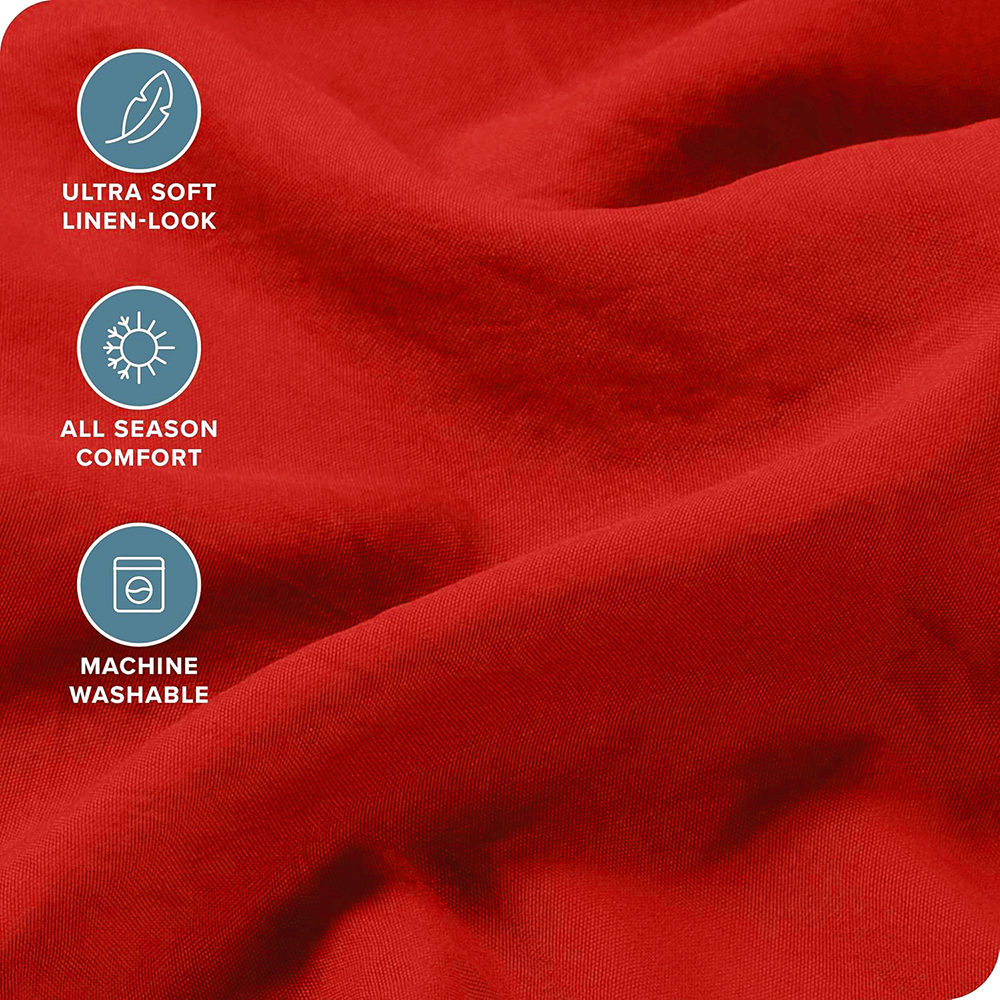 Hotel Quality Fitted Sheet - 1 Piece Fitted Sheet -Breathable Bedding - Wrinkle, Fade, Stain Resistant- 16inch/40cm Deep Pocket Fitted Bed Sheet-Wrinkle and Fade Resistant,(Red,Single)