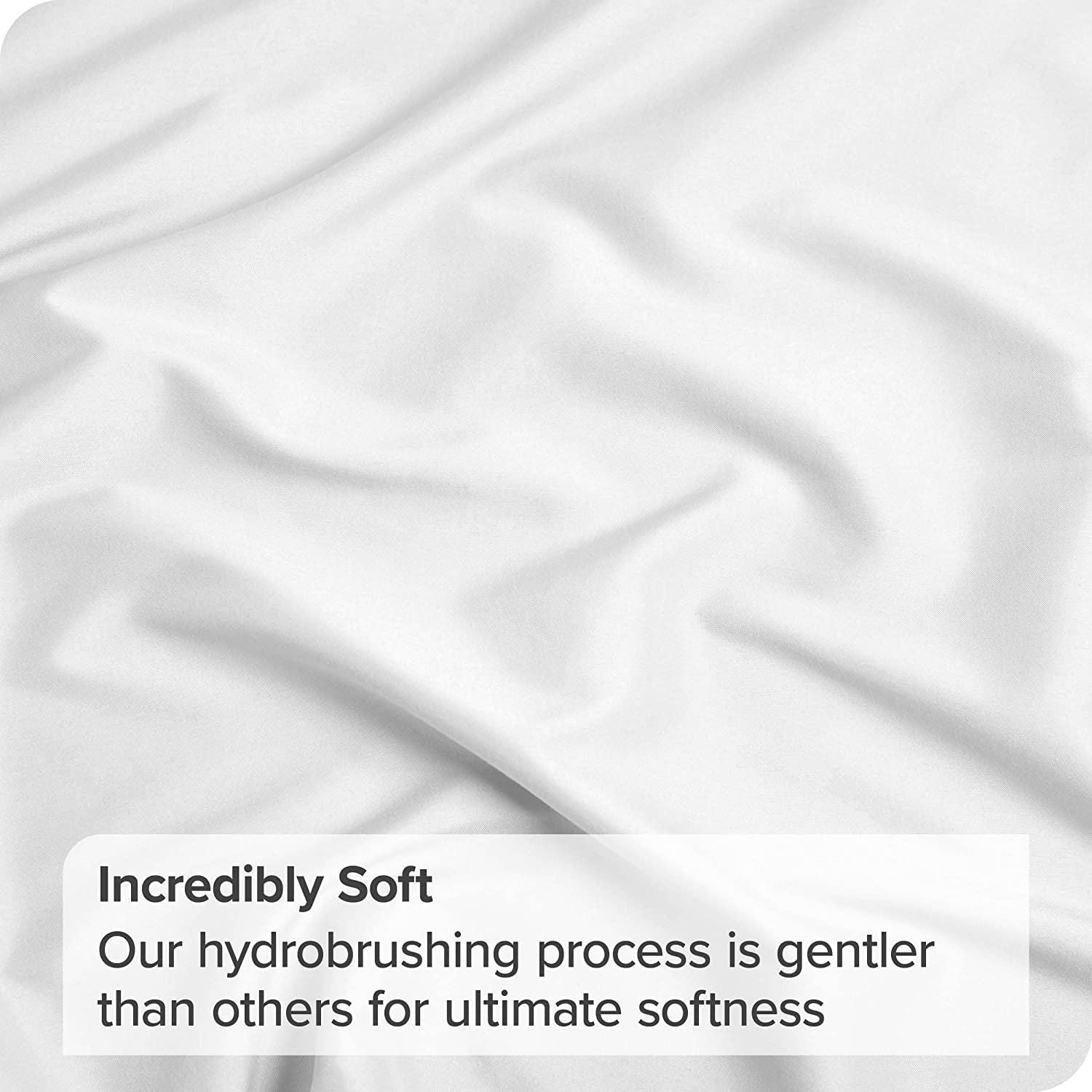 4 Piece Bed Sheet Set- Bedding Sheets & Pillowcases -Breathable Bedding - Wrinkle, Fade, Stain Resistant-Deep Pocket Flat Fitted Bed Sheet Set(White,Super King)