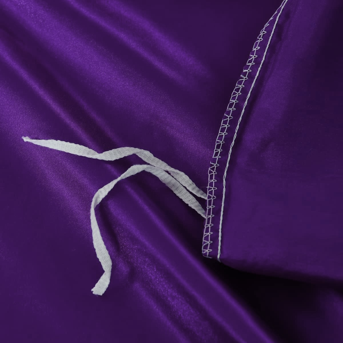 Satin Quilt cover Set Hotel 3 Pieces Quilt cover with Pillowcase, Art Silk Bedding Set-Luxury Soft Silky pillowcase for Hair and Skin, Similar to Silk Duvet/Donna Cover Set- 3 Pieces(Super King,Purple)