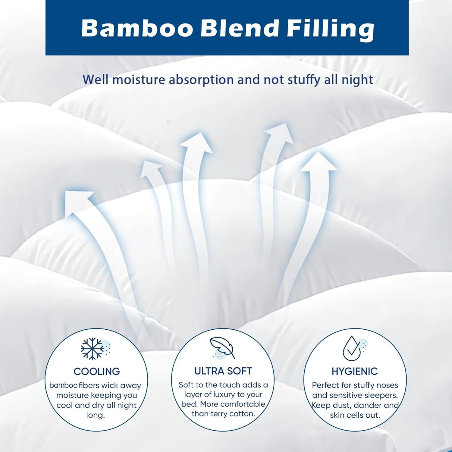 1000GSM Mattress Topper Viscose Derived from Bamboo, Thick Pillowtop Fitted Mattress Cover with 45cm Deep Skirt - Machine Washable Hypoallergenic(Single,Black)