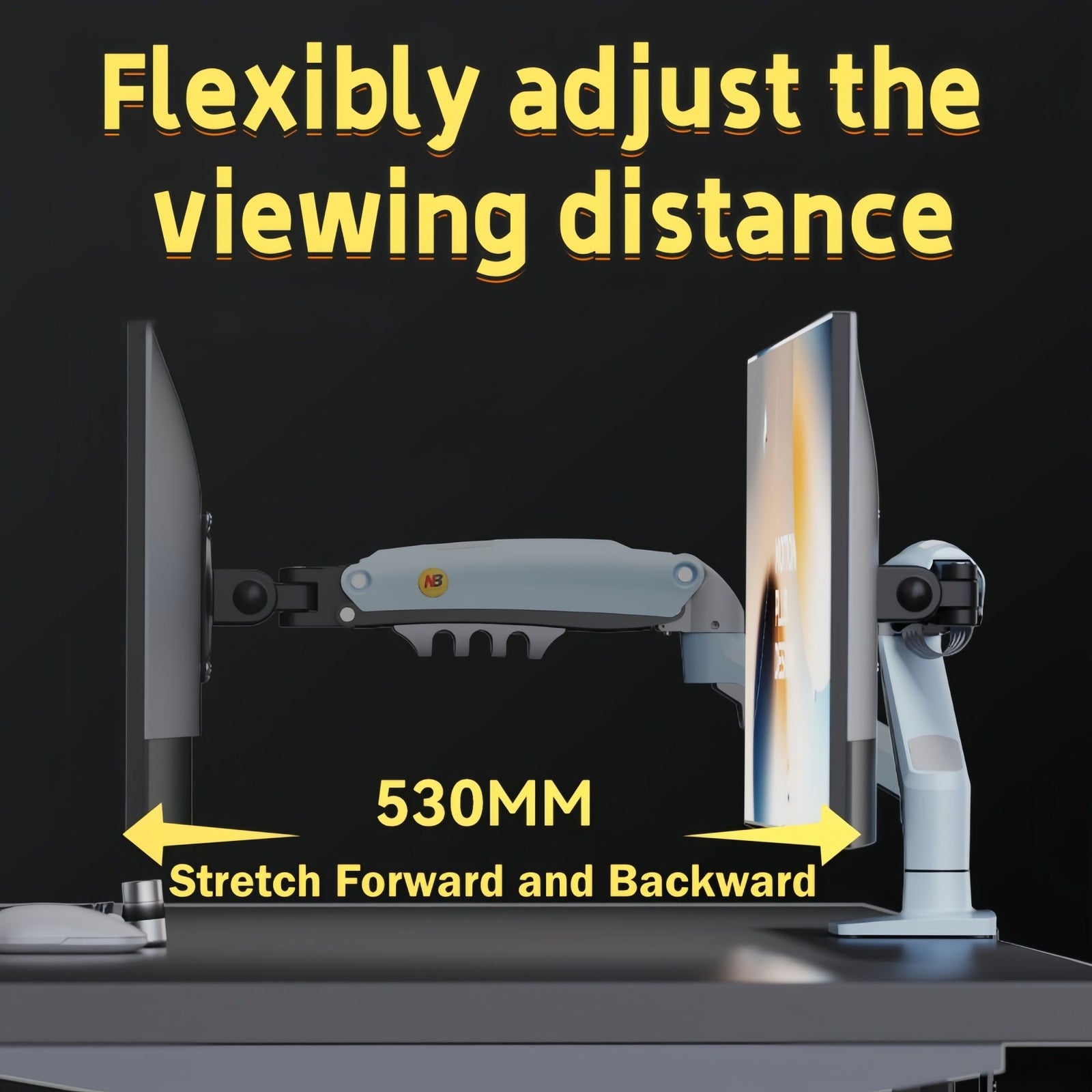 Single Monitor Arm for 17-30 Inch Screens,Height Adjustable Desk Mount Sliver Aluminium Monitor Stand, VESA 75/100mm with C-Clamp/Grommet Base&Gas Spring,Ergonomic Stand for Work/Gaming