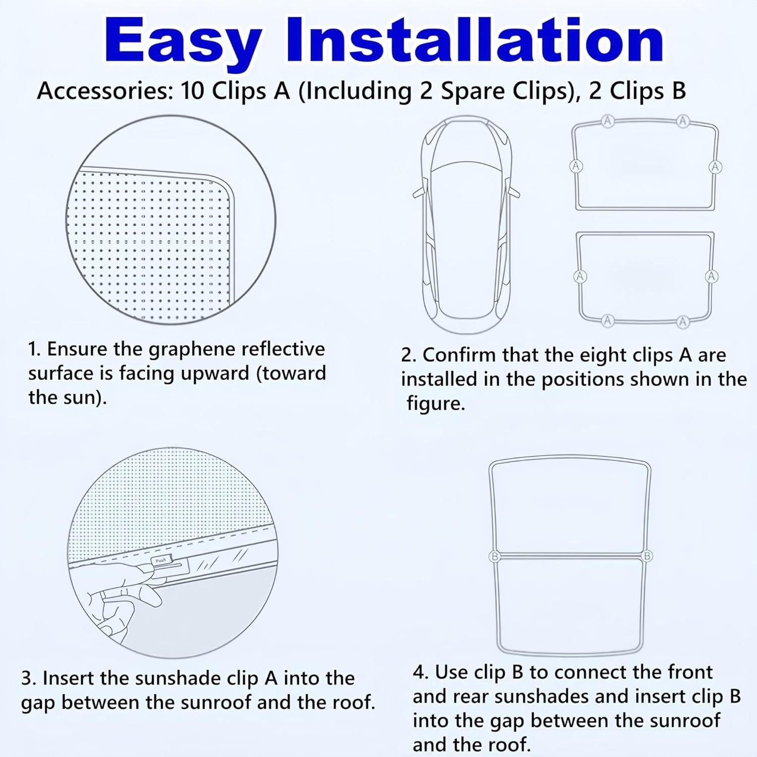 2025/2026 Tesla Model Y Juniper Sunshade Roof, Foldable Heat Blocking,UV Protection & Reflective Sunroof Shade with Nano Ice-Crystal Coatings for Tesla Model Y Accessories