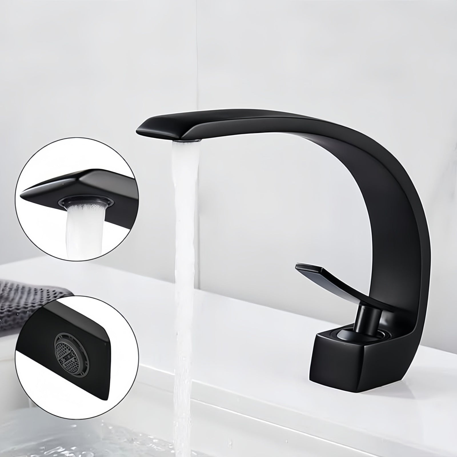 Bathroom Basin Mixer Tap Vanity Counter Top Faucet with Aerator
