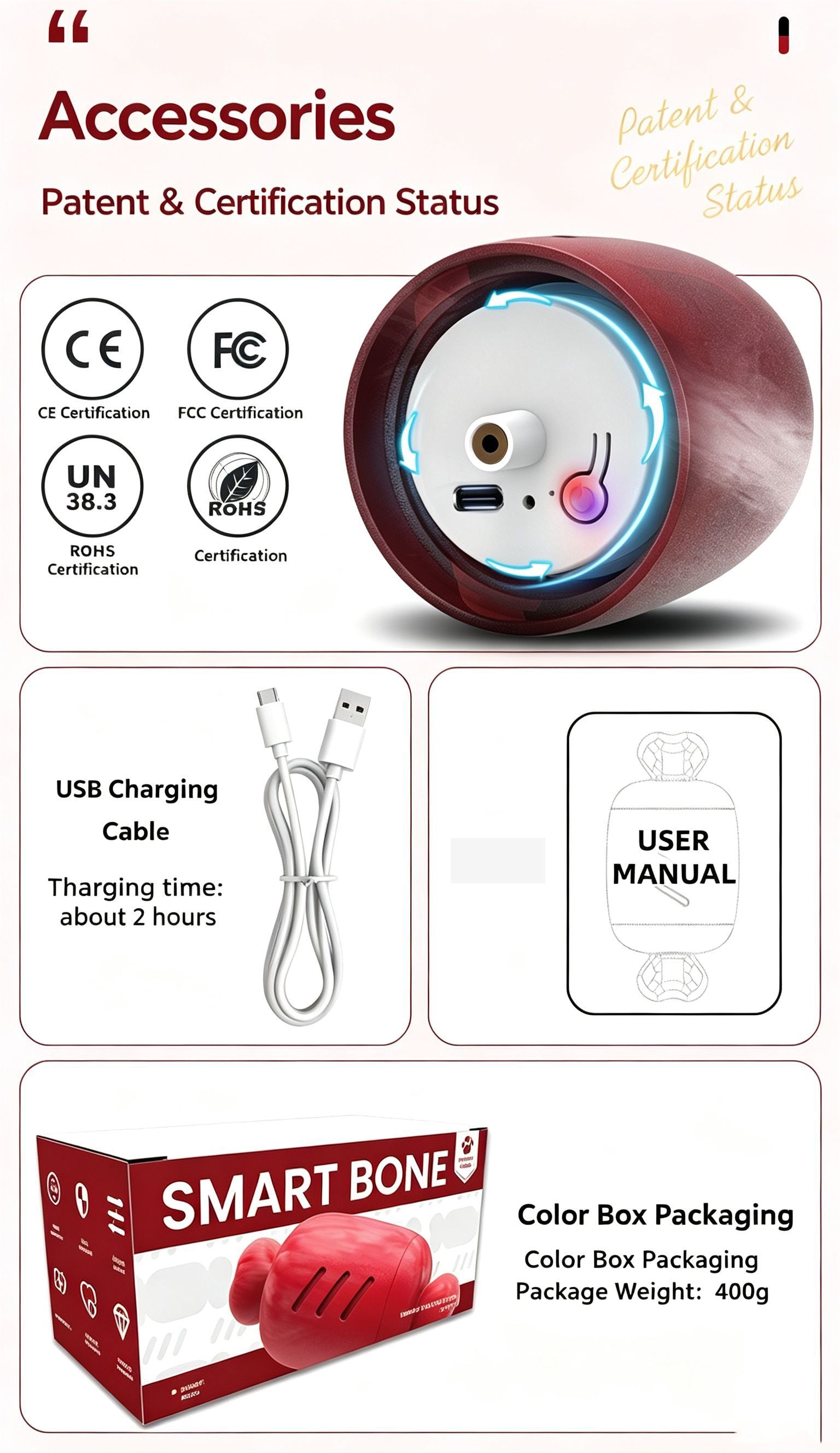 Smart Automatic Rolling Chew-Resistant Electric Bone Dog Toy