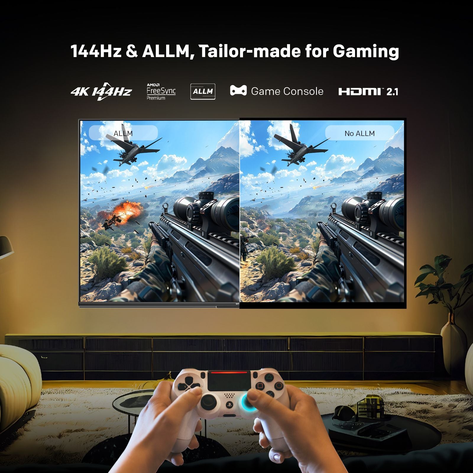 SKYWORTH 55" X8700G MagicSound Google TV, 144Hz UHD QD-Mini LED, 2.1.2 Sound, Built-in Subwoofer, Dolby Vision+Atmos, Gaming TV, Find-My Remote