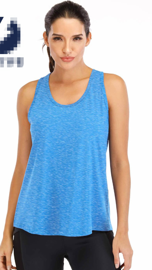 Women’s Loose-Fit Racerback Tank Top for Workout, Running, Gym, Yoga, and Casual Active Wear, M (Blue)
