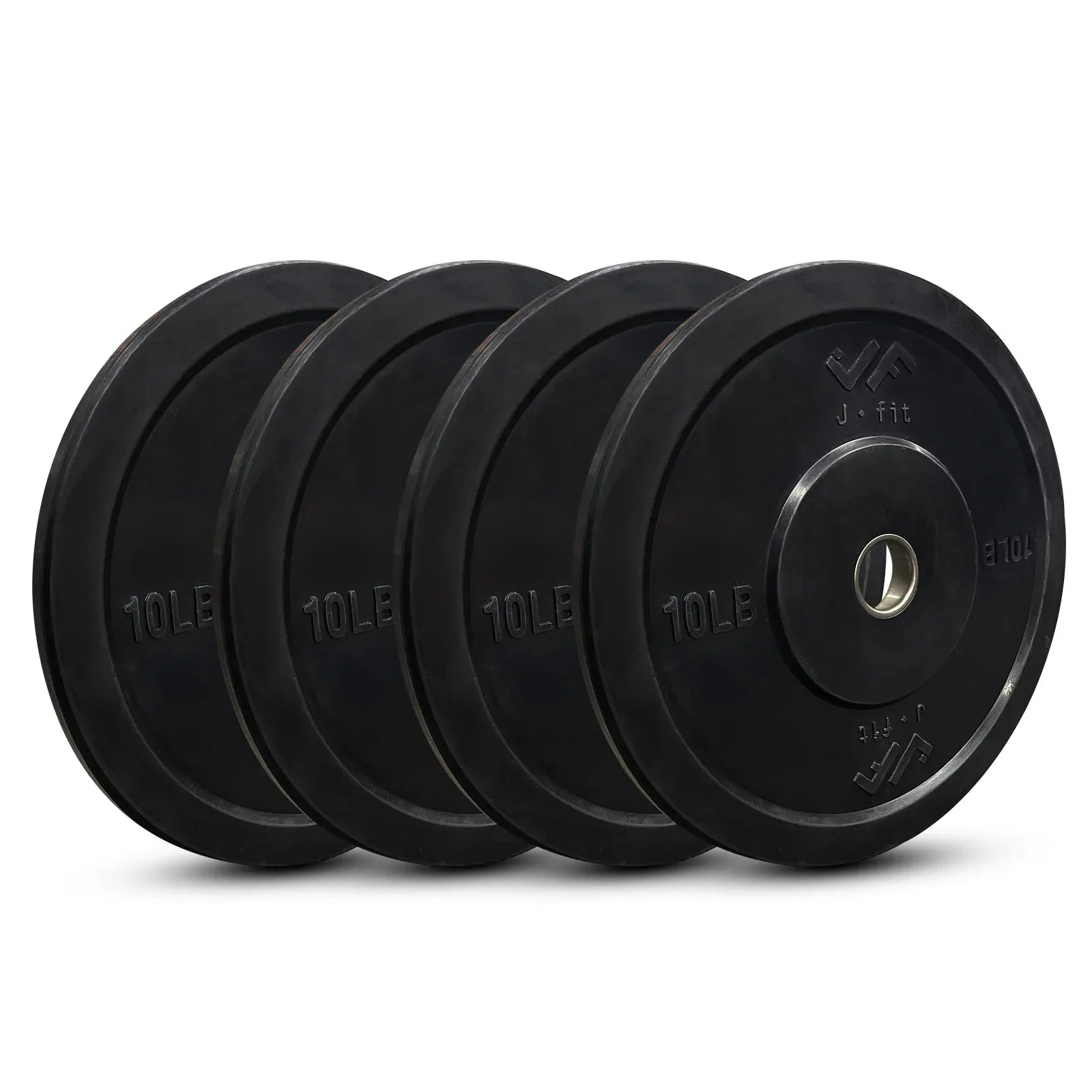 JFIT Black Olympic Bumper Plate 10LB 25LB 35LB 45LB — 35LB/16KG