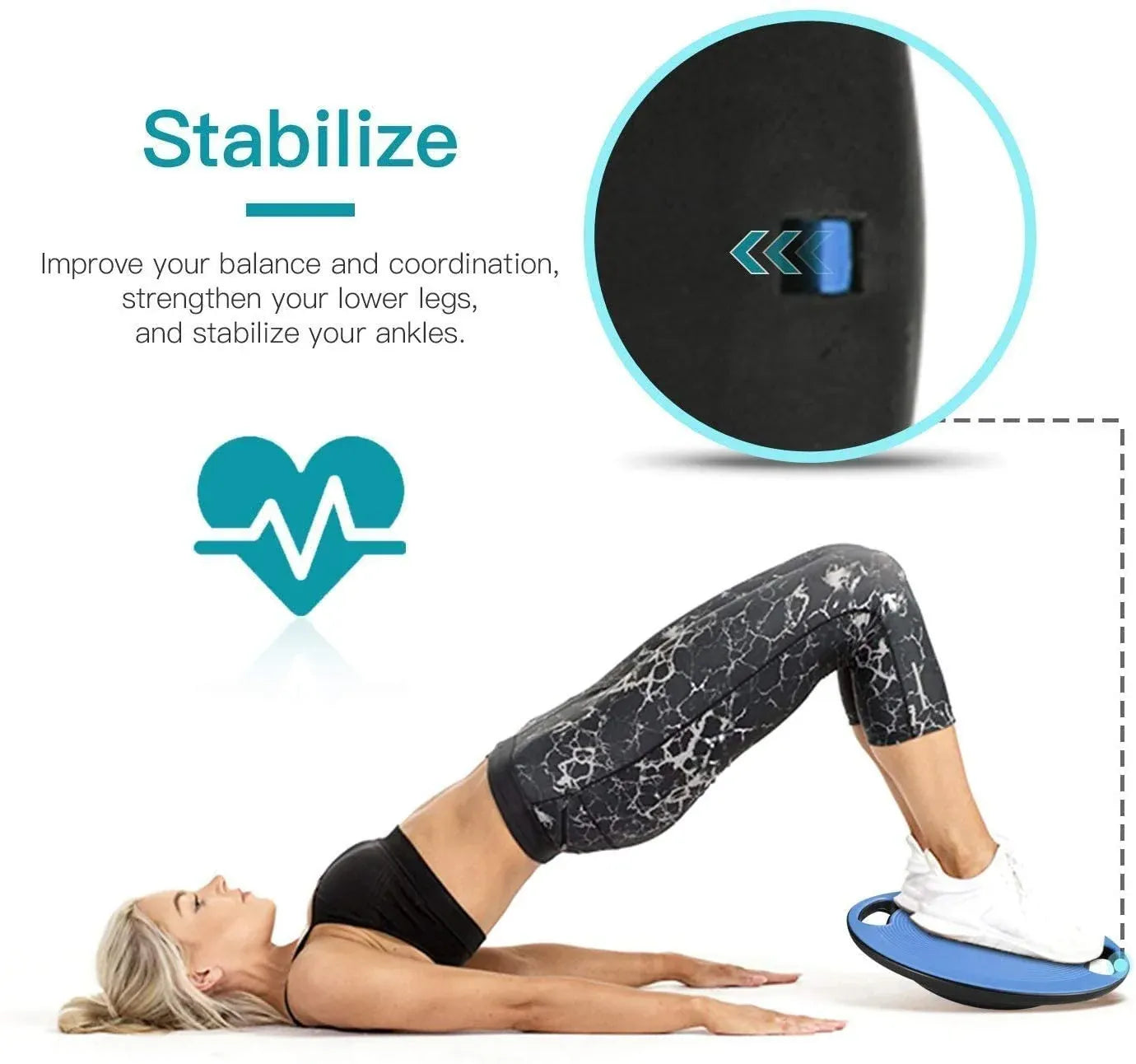 Plastic Portable Wobble Balance Board — Green