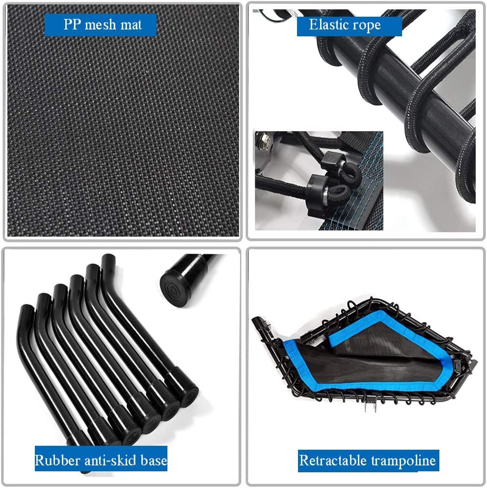 Foldable Mini Trampoline,Fitness Re-bounder with Adjustable Bar
