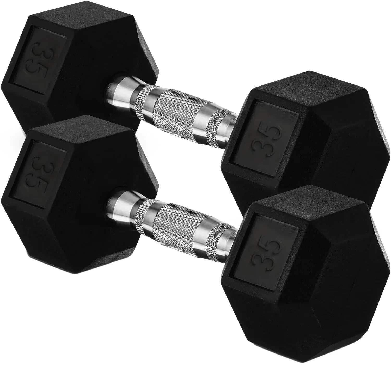20lb to 45lb Rubber Coated Hex Dumbbells (sold in pairs) — Pair of 30LB / ~13.5kg