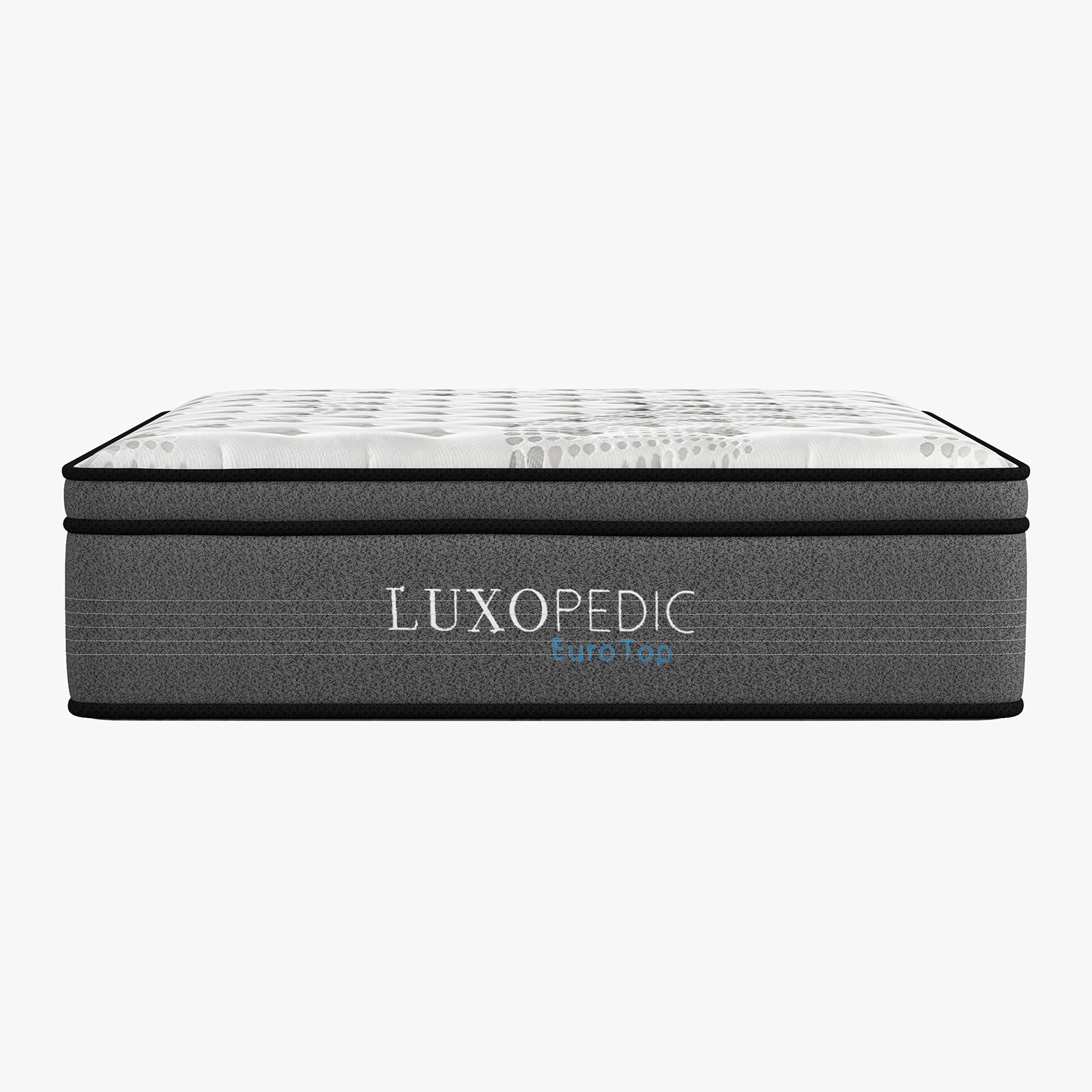 Luxopedic Pocket Spring Mattress 5 Zone 32CM Euro Top Memory Foam Medium Firm - Double - White Grey
