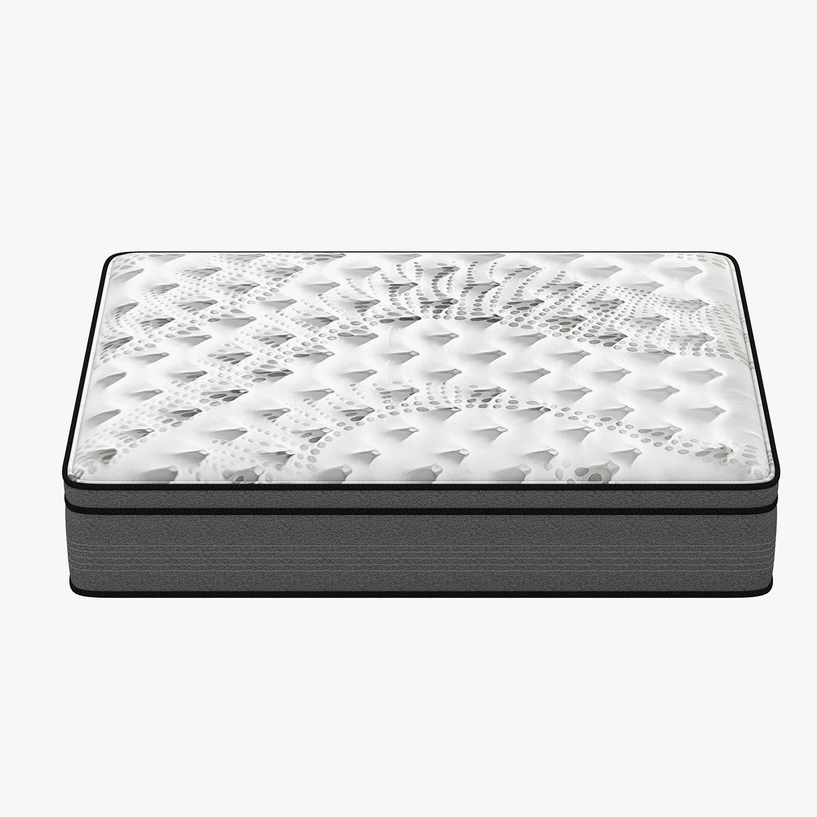 Luxopedic Pocket Spring Mattress 5 Zone 32CM Euro Top Memory Foam Medium Firm - King - White Grey