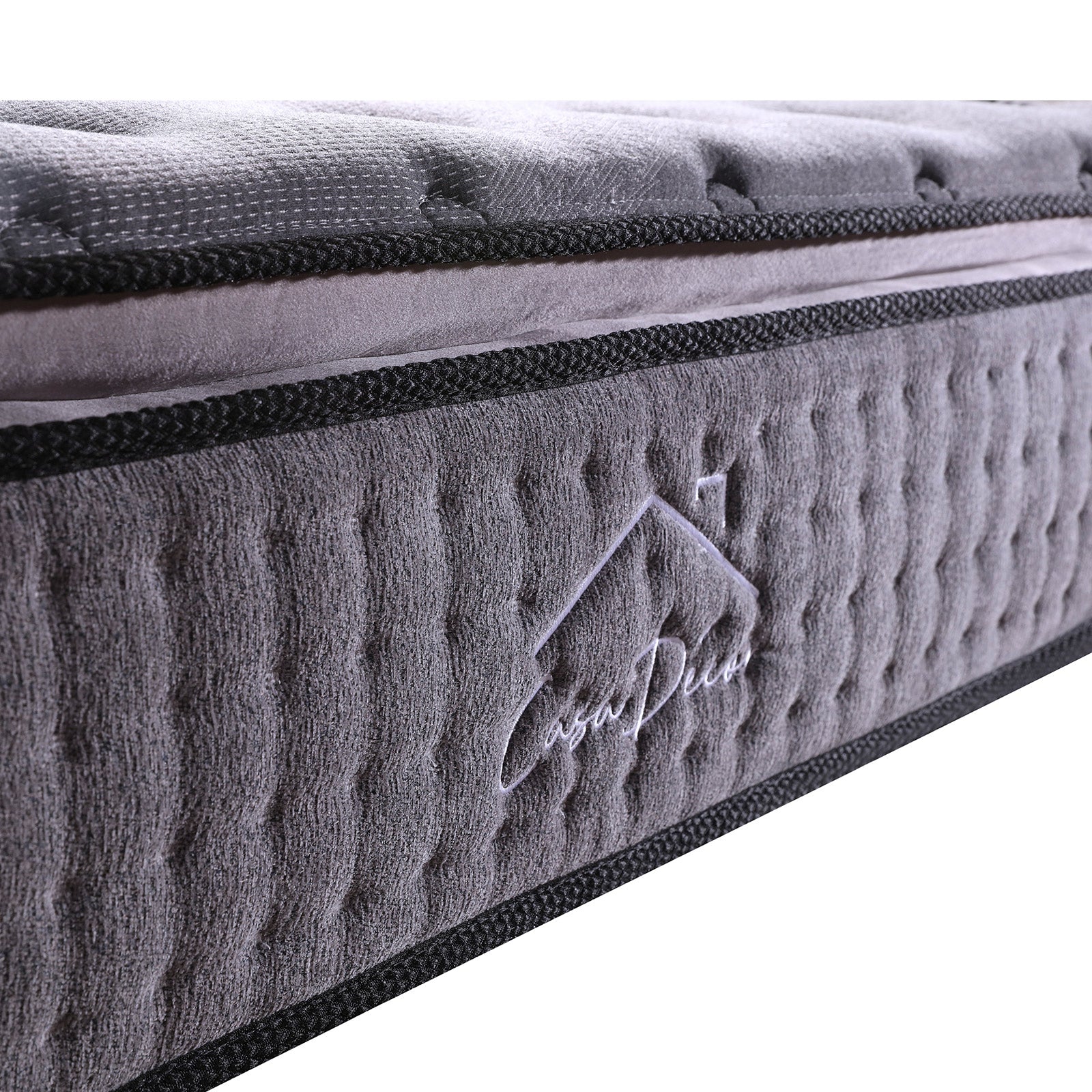 Casa Decor Bamboo Charcoal Mattress Pocket Spring Pillowtop 5 Zone 32cm Depth - Double - Charcoal
