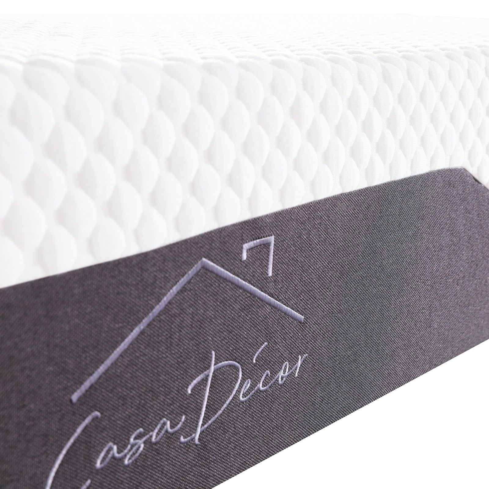 Casa Decor Memory Foam Luxe Hybrid Mattress Cool Gel 25cm Depth Medium Firm - Double - White Charcoal Grey