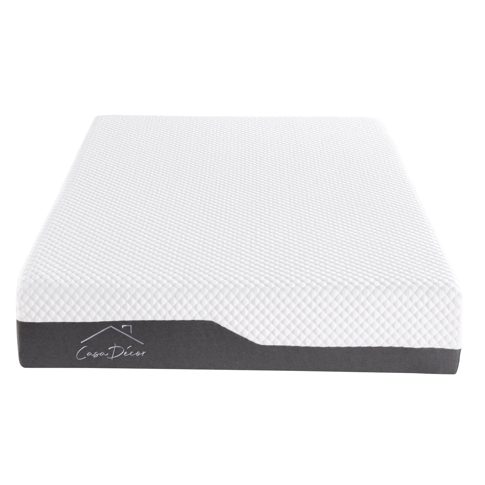 Casa Decor Memory Foam Luxe Hybrid Mattress Cool Gel 25cm Depth Medium Firm - Queen - White Charcoal Grey