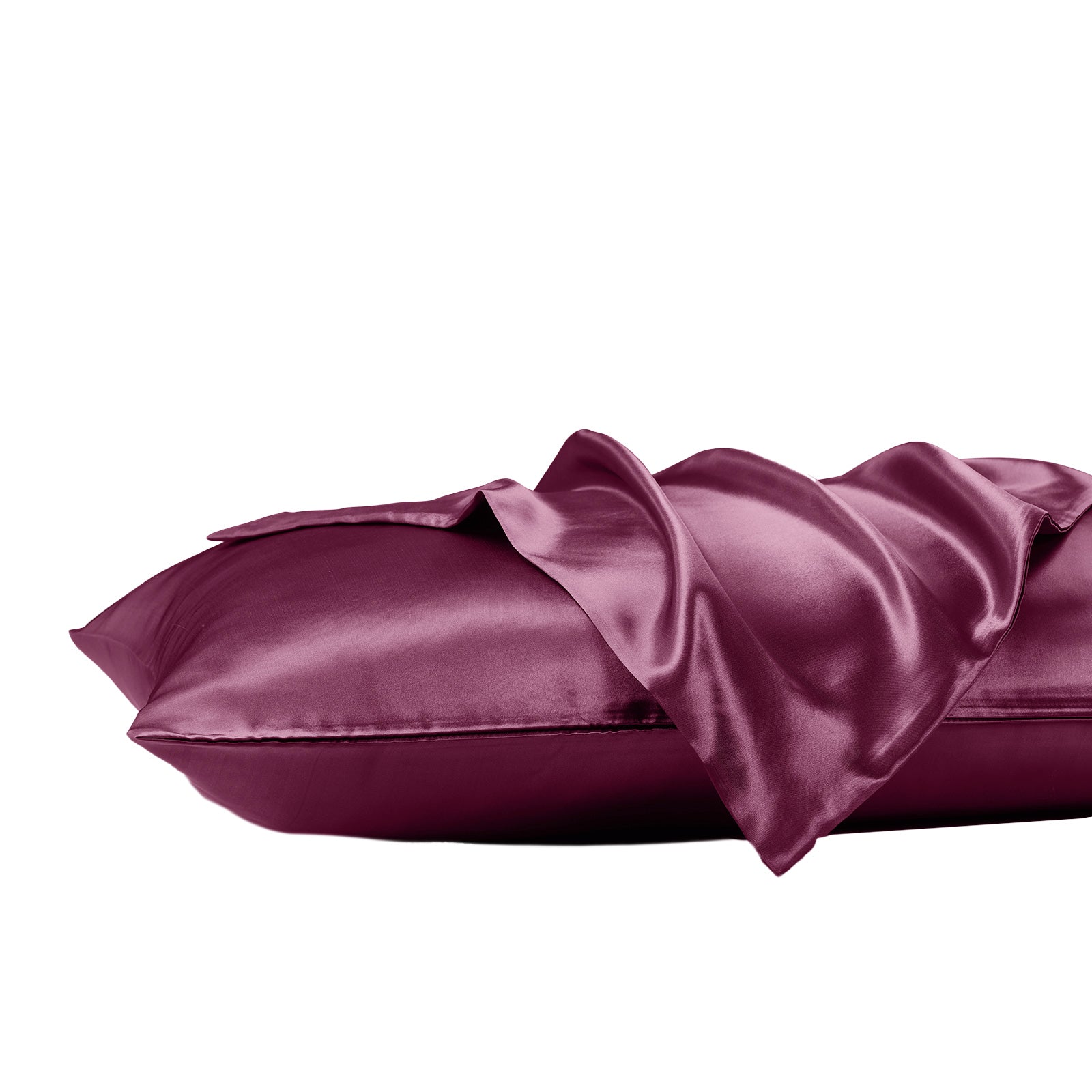 Royal Comfort Satin Sheet Set 3 Piece Fitted Sheet Pillowcase Soft - Queen - Malaga Wine