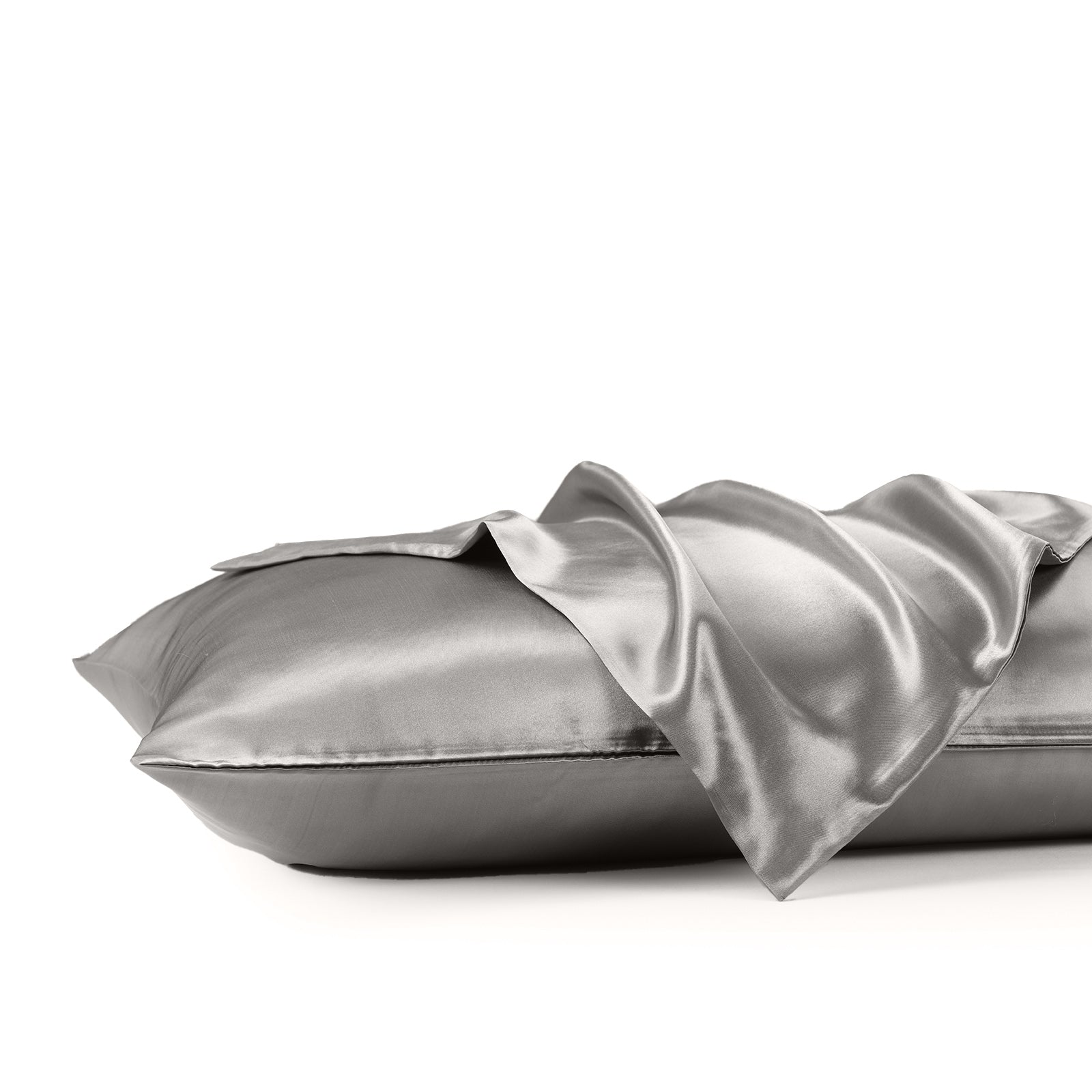 Royal Comfort Satin Sheet Set 3 Piece Fitted Sheet Pillowcase Soft - Queen - Charcoal