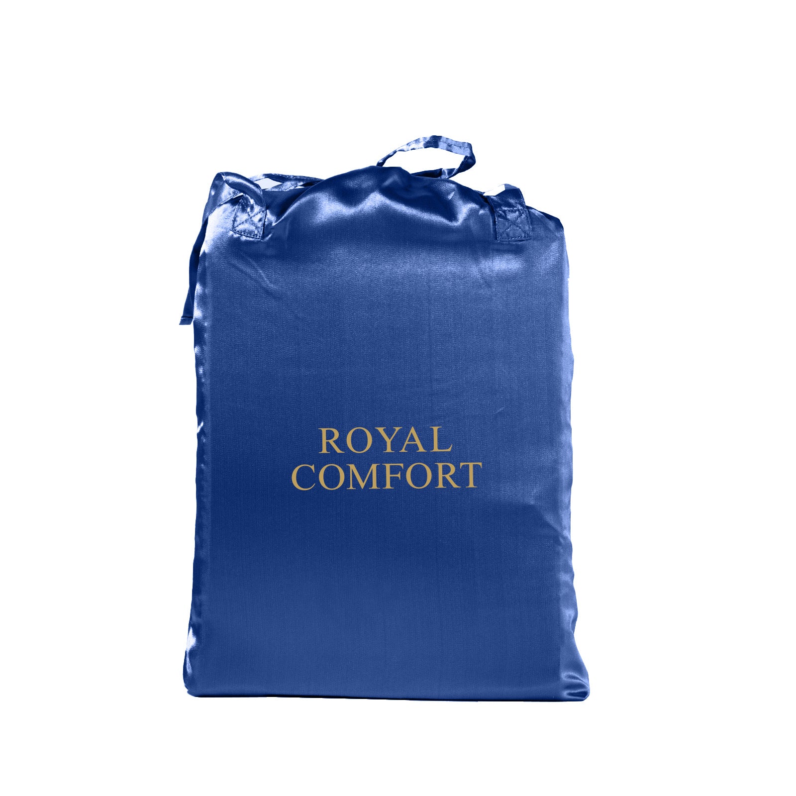 Royal Comfort Satin Sheet Set 3 Piece Fitted Sheet Pillowcase Soft - Queen - Navy Blue