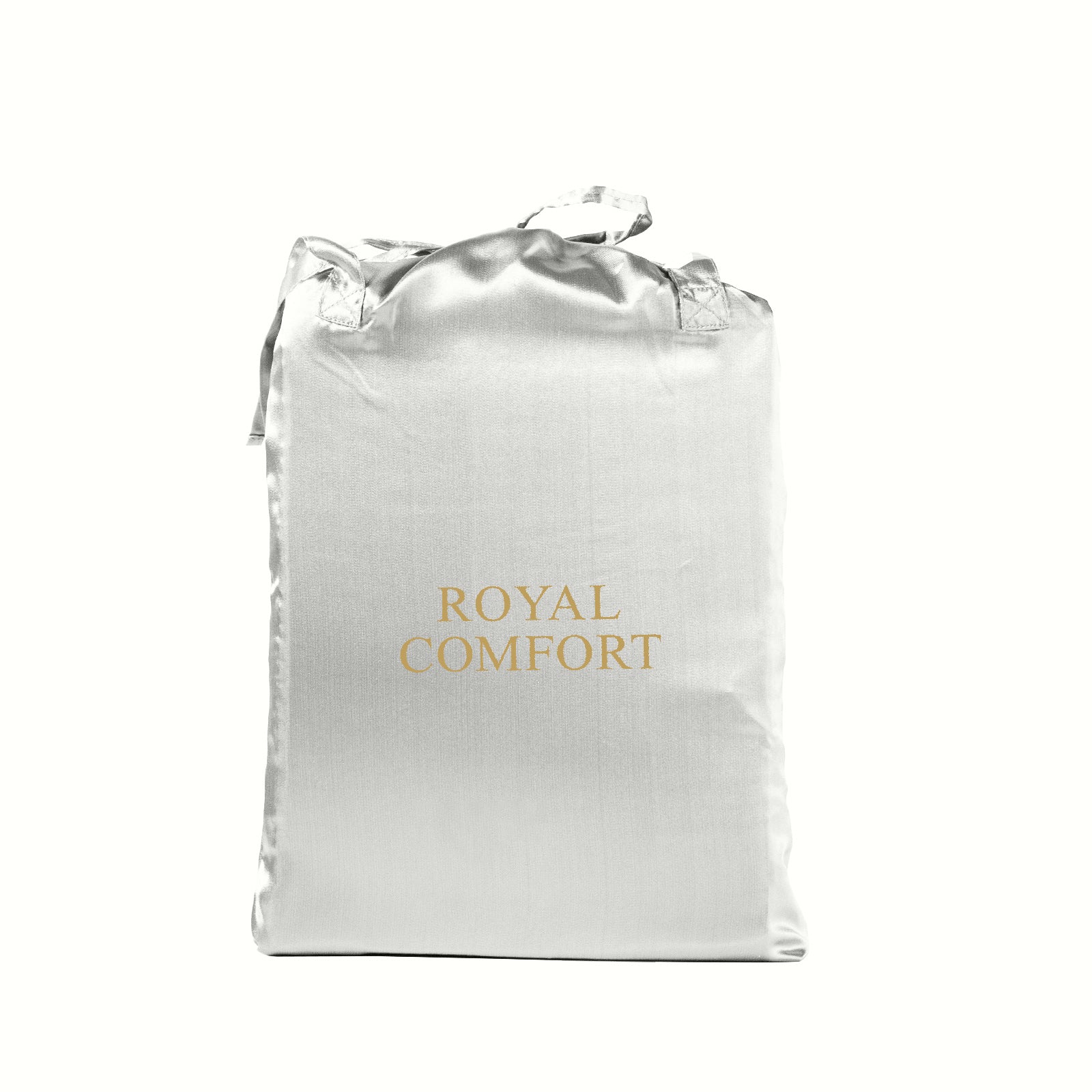 Royal Comfort Satin Sheet Set 4 Piece Fitted Flat Sheet Pillowcases - King - Silver