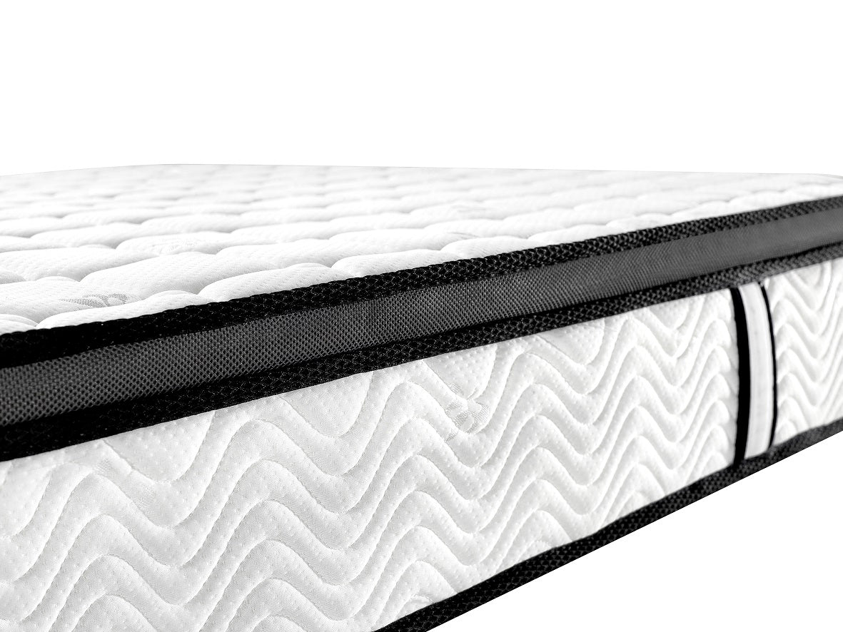 Ergopedic Mattress 5 Zone Latex Pocket Spring Mattress In A Box 30cm - King Single - White Grey Black