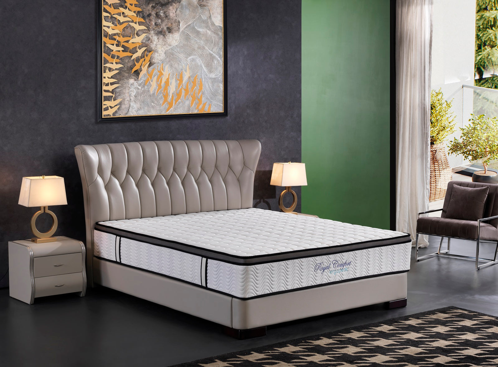 Ergopedic Mattress 5 Zone Latex Pocket Spring Mattress In A Box 30cm - King Single - White Grey Black
