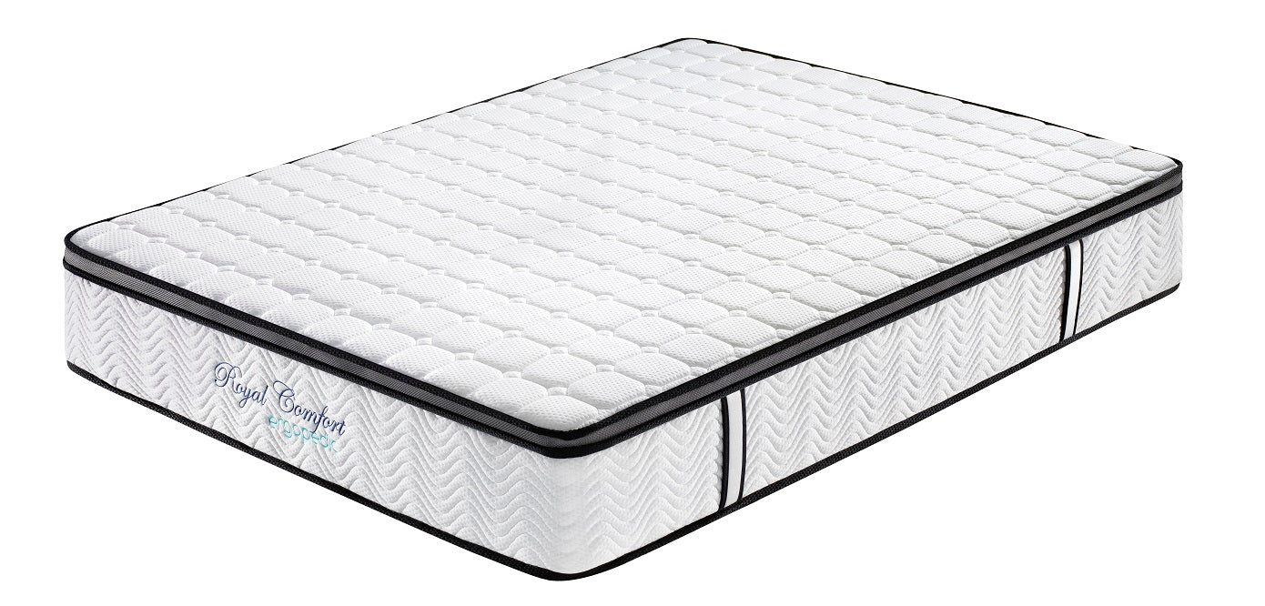 Ergopedic Mattress 5 Zone Latex Pocket Spring Mattress In A Box 30cm - Double - White Grey Black