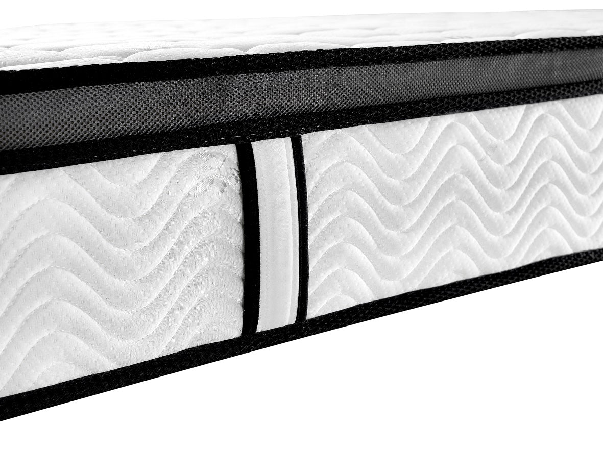 Ergopedic Mattress 5 Zone Latex Pocket Spring Mattress In A Box 30cm - King - White Grey Black