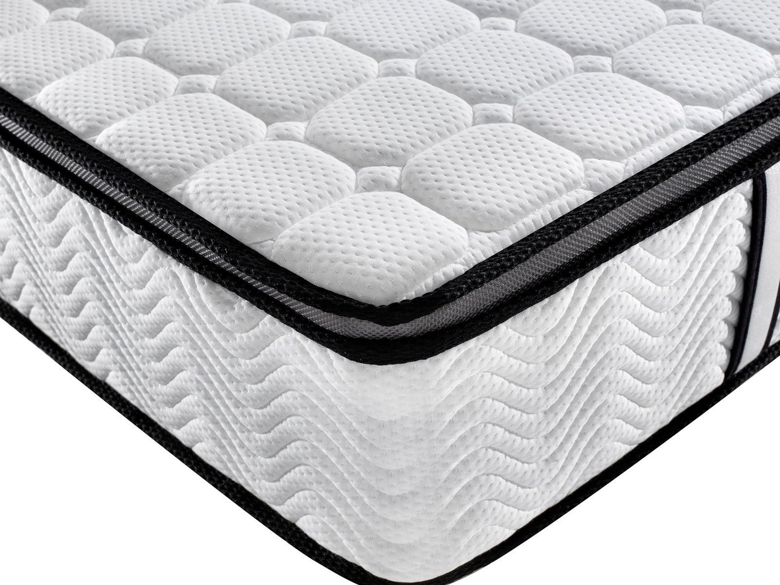 Ergopedic Mattress 5 Zone Latex Pocket Spring Mattress In A Box 30cm - King - White Grey Black