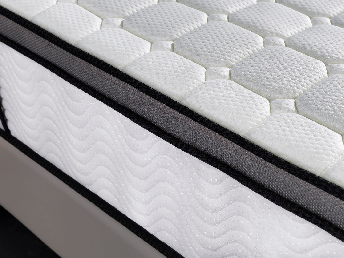 Ergopedic Mattress 5 Zone Latex Pocket Spring Mattress In A Box 30cm - King - White Grey Black