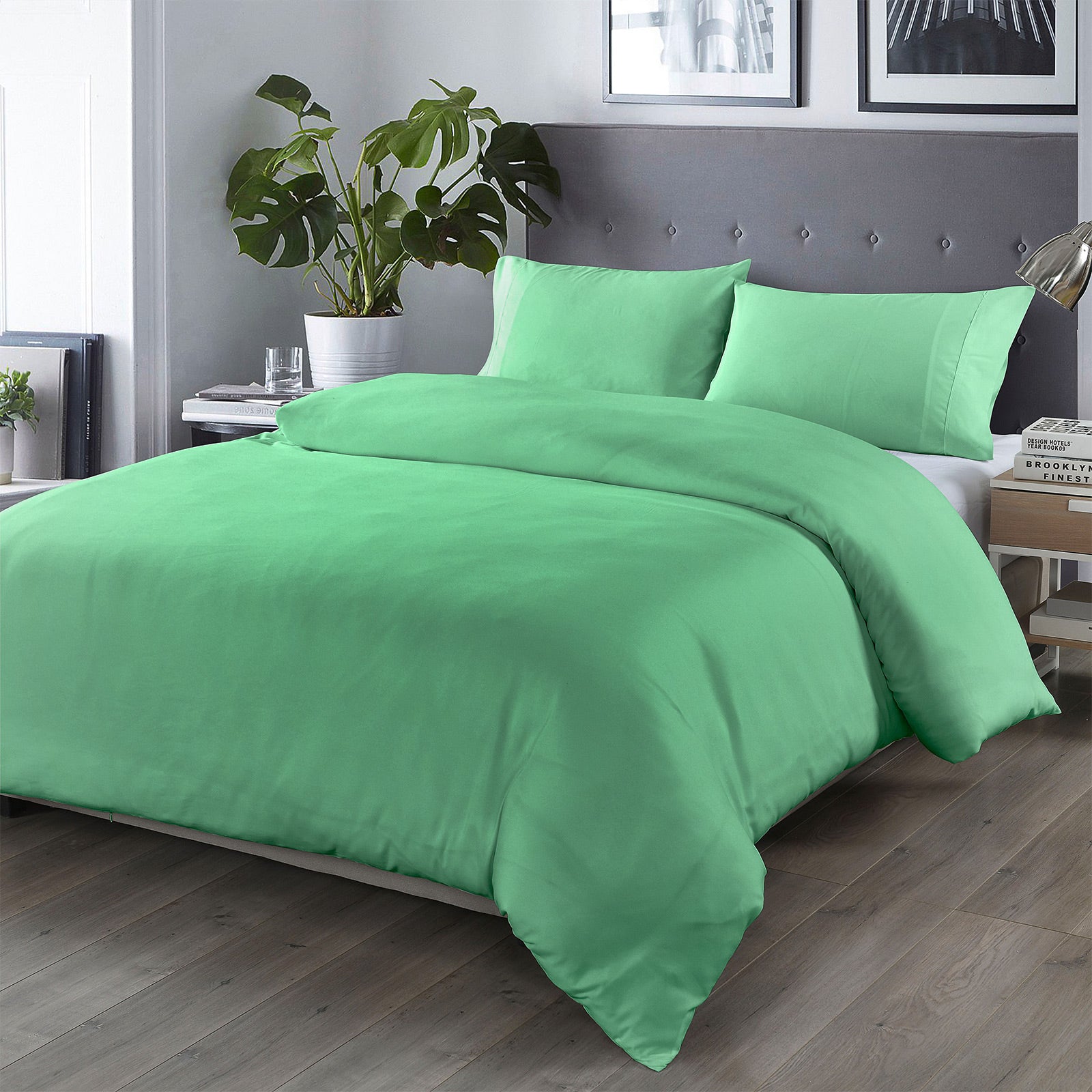 Royal Comfort Bamboo Blended Quilt Cover Set 1000TC Ultra Soft Luxury Bedding - Queen - Green