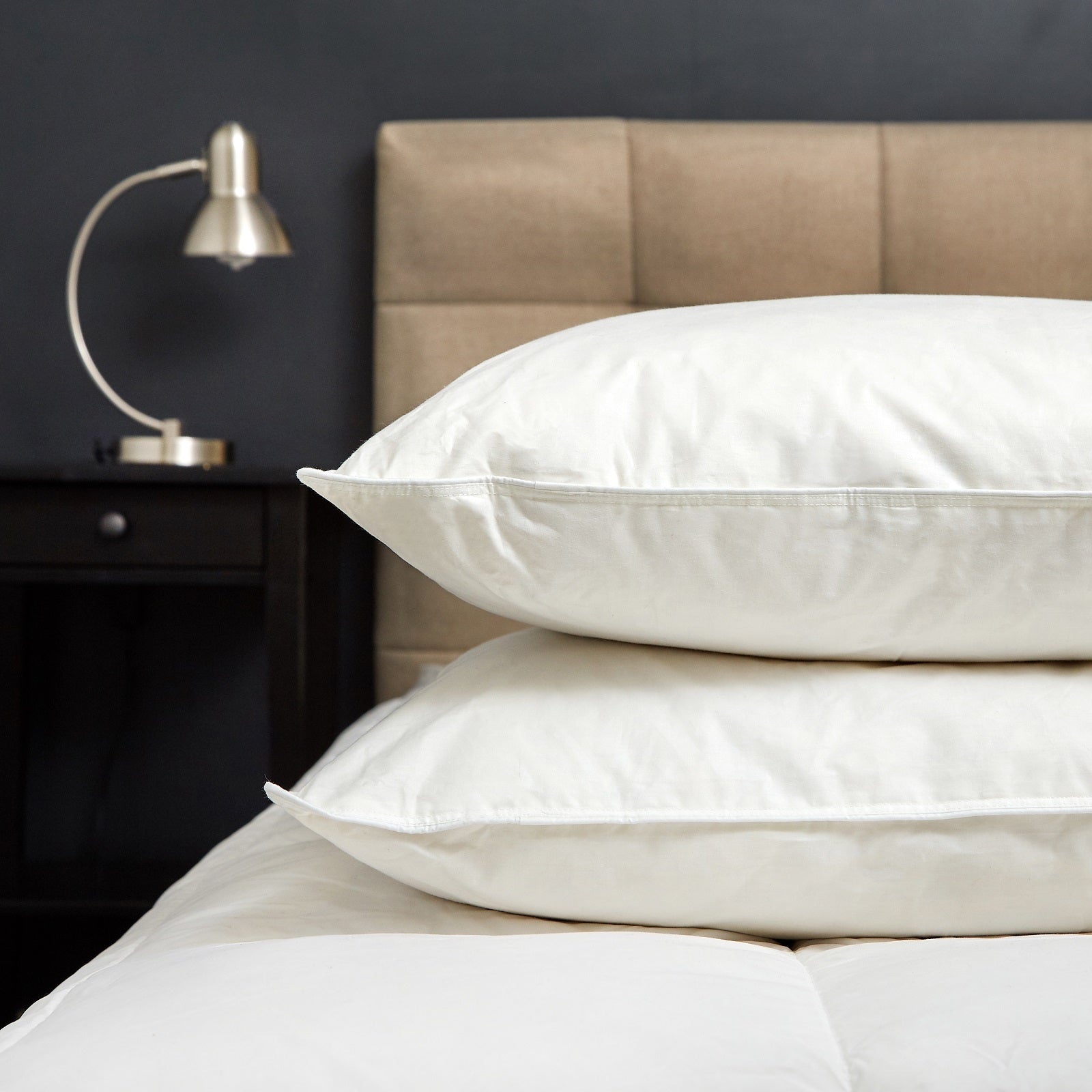 Goose Feather & Down Quilt 500GSM + Goose Feather and Down Pillows 2 Pack Combo - King - White
